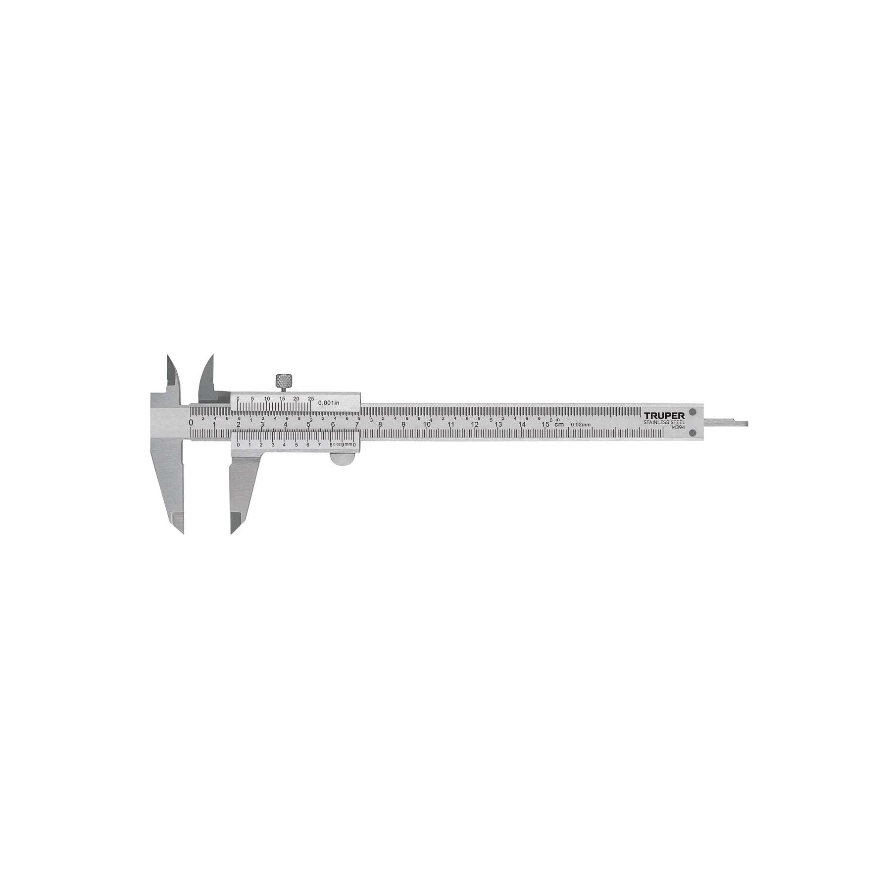 Calibrador vernier analógico 6" acero inoxidable estándar y mm, Truper