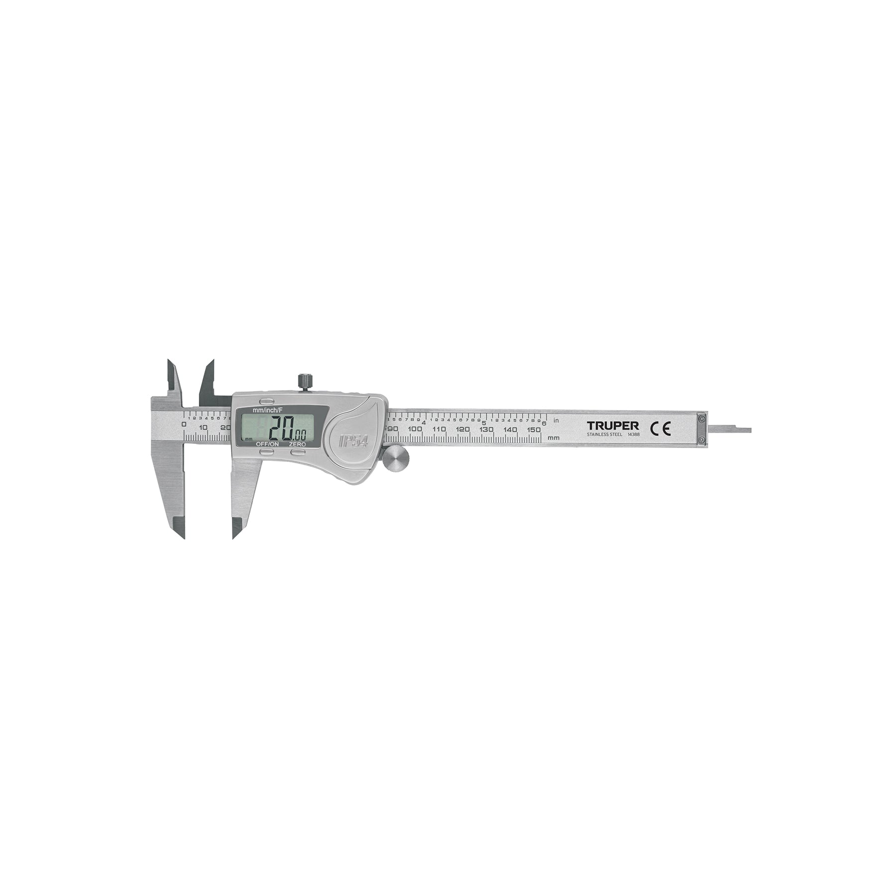 Calibrador vernier digital 6" acero inoxidable estándar y mm, Truper