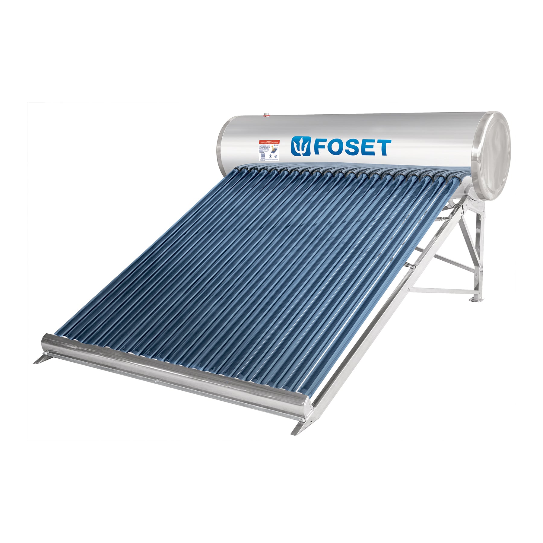 Calentador solar de agua, 20 tubos, 240L, 7 personas, Foset