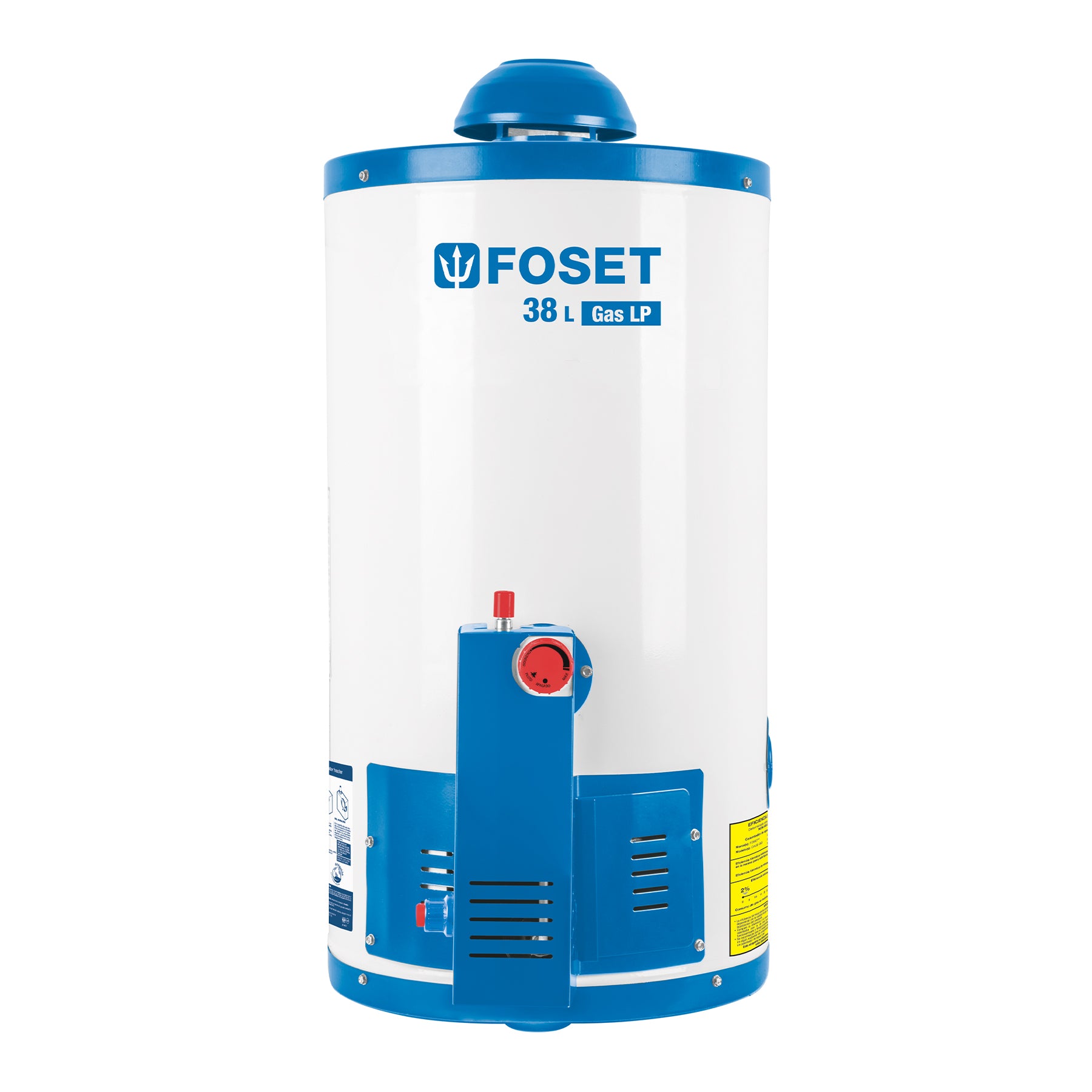 Calentador de depósito, 38L, 1 servicio, gas LP, Foset