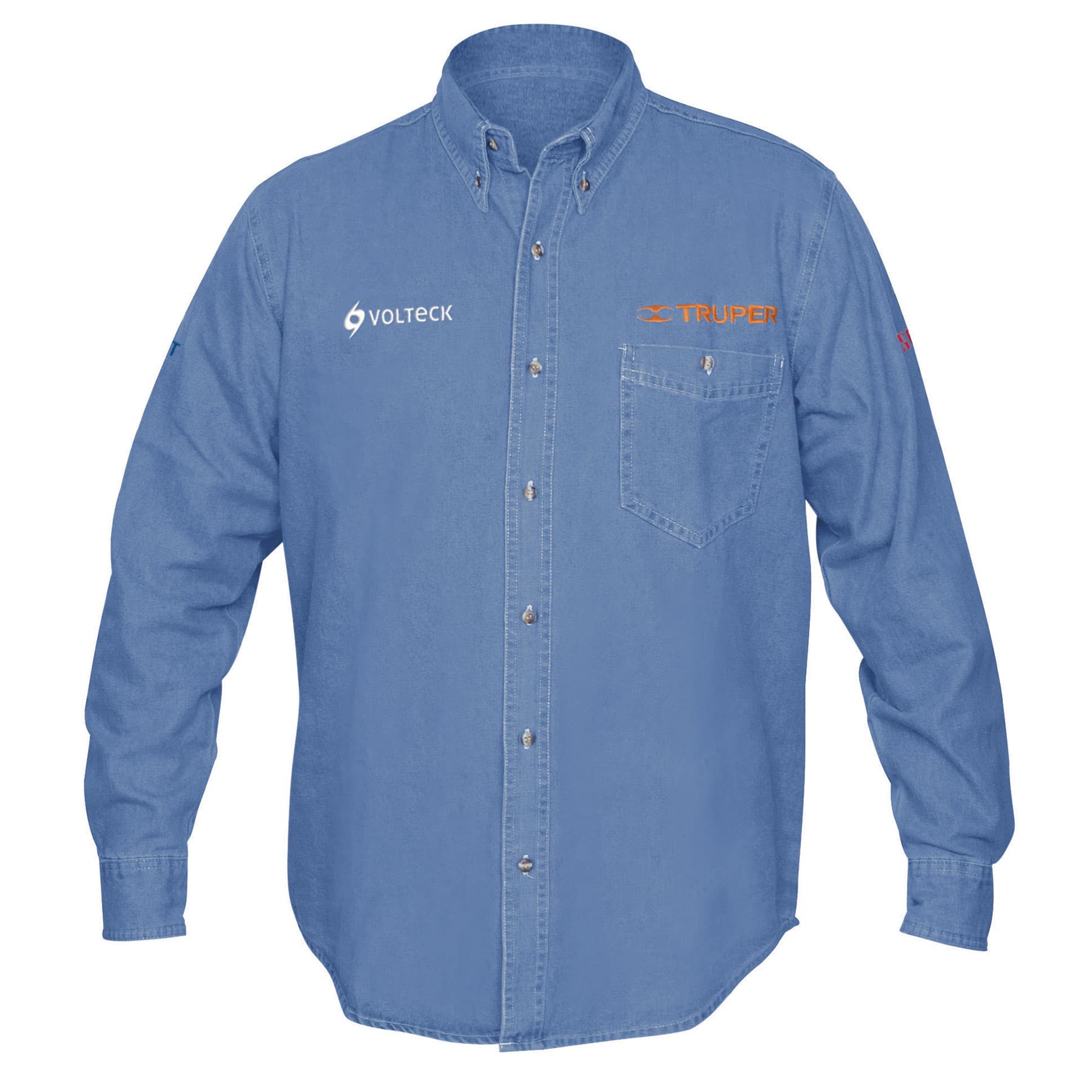 Camisa de mezclilla manga larga para hombre, M, Truper