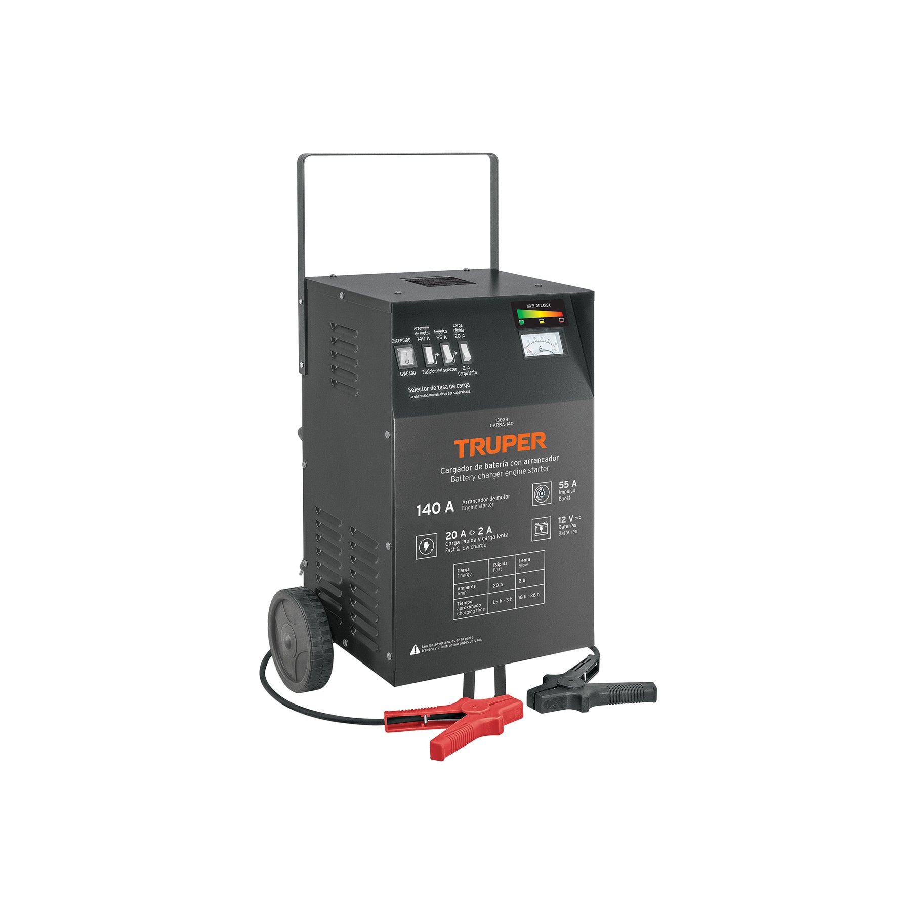 Cargador con arrancador de 140 A para baterías de 12 V, Truper
