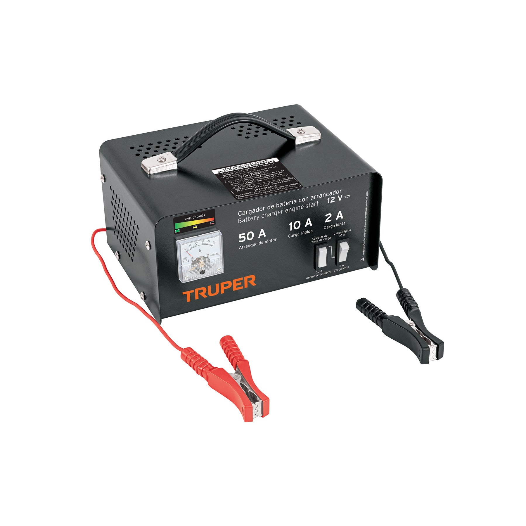 Cargador con arrancador de 50 A para baterías de 12 V, Truper