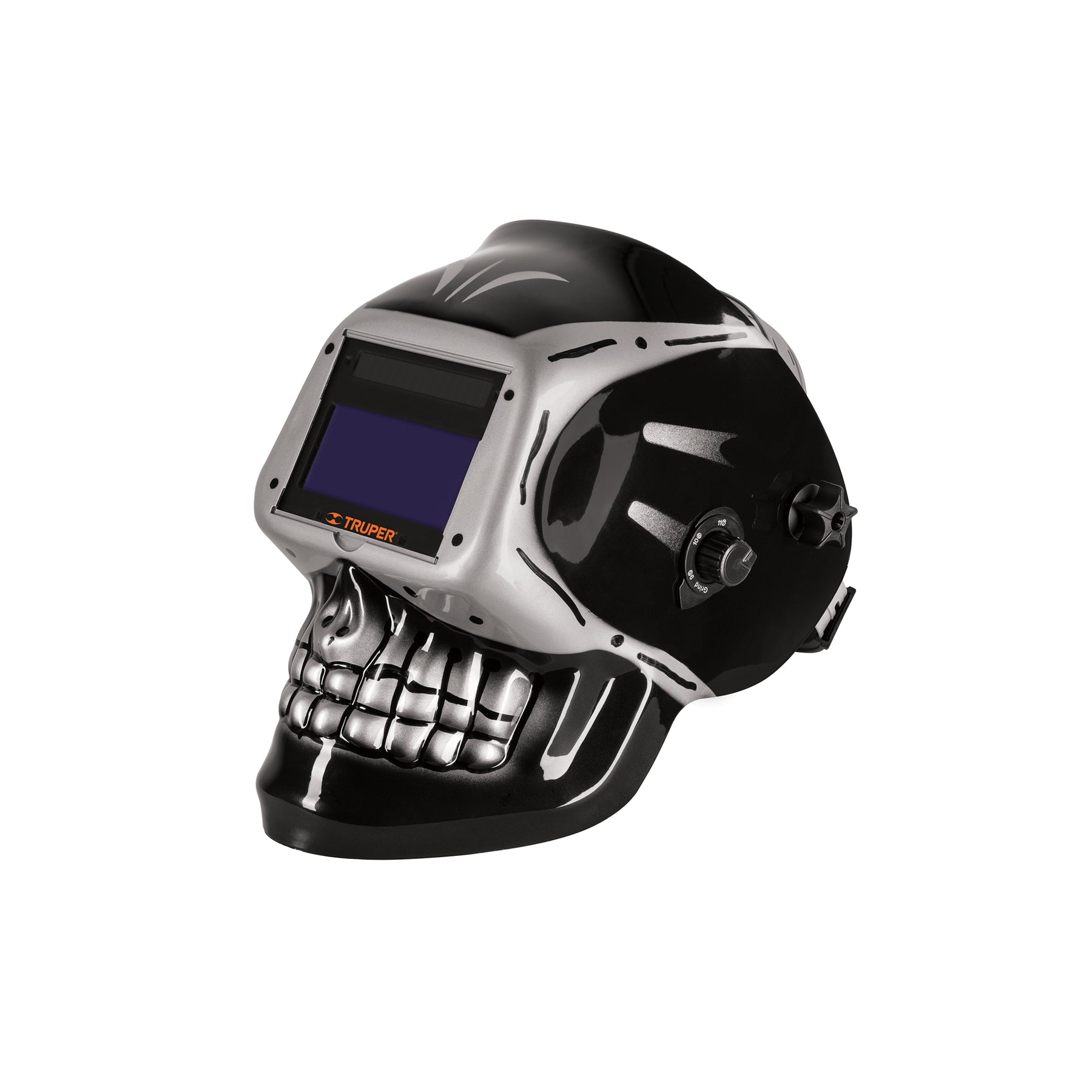 Careta electrónica para soldar, panel digital, calavera, 9 a 13