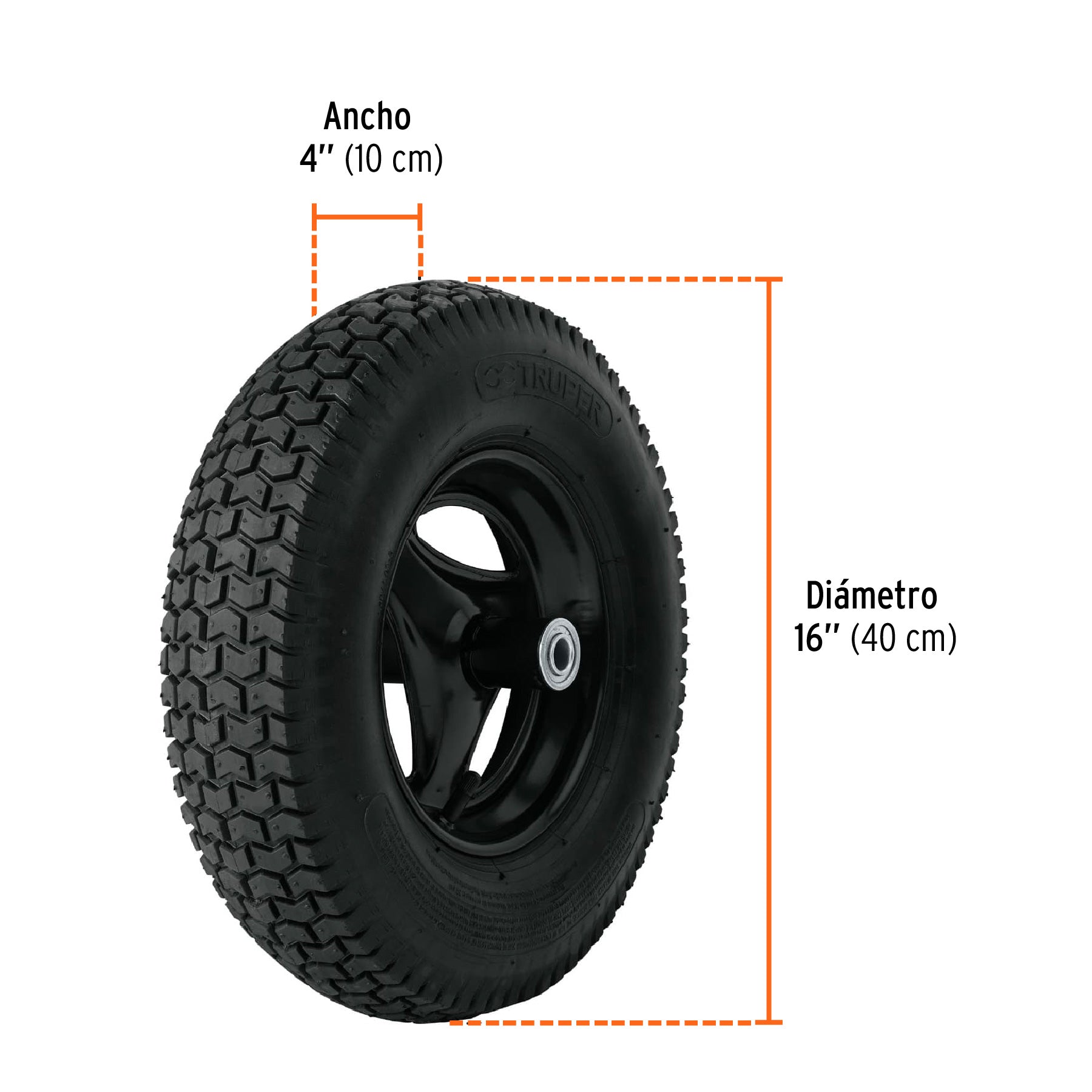 Carretilla 6ft3 Expert plástica, neumática, bastidor tubular