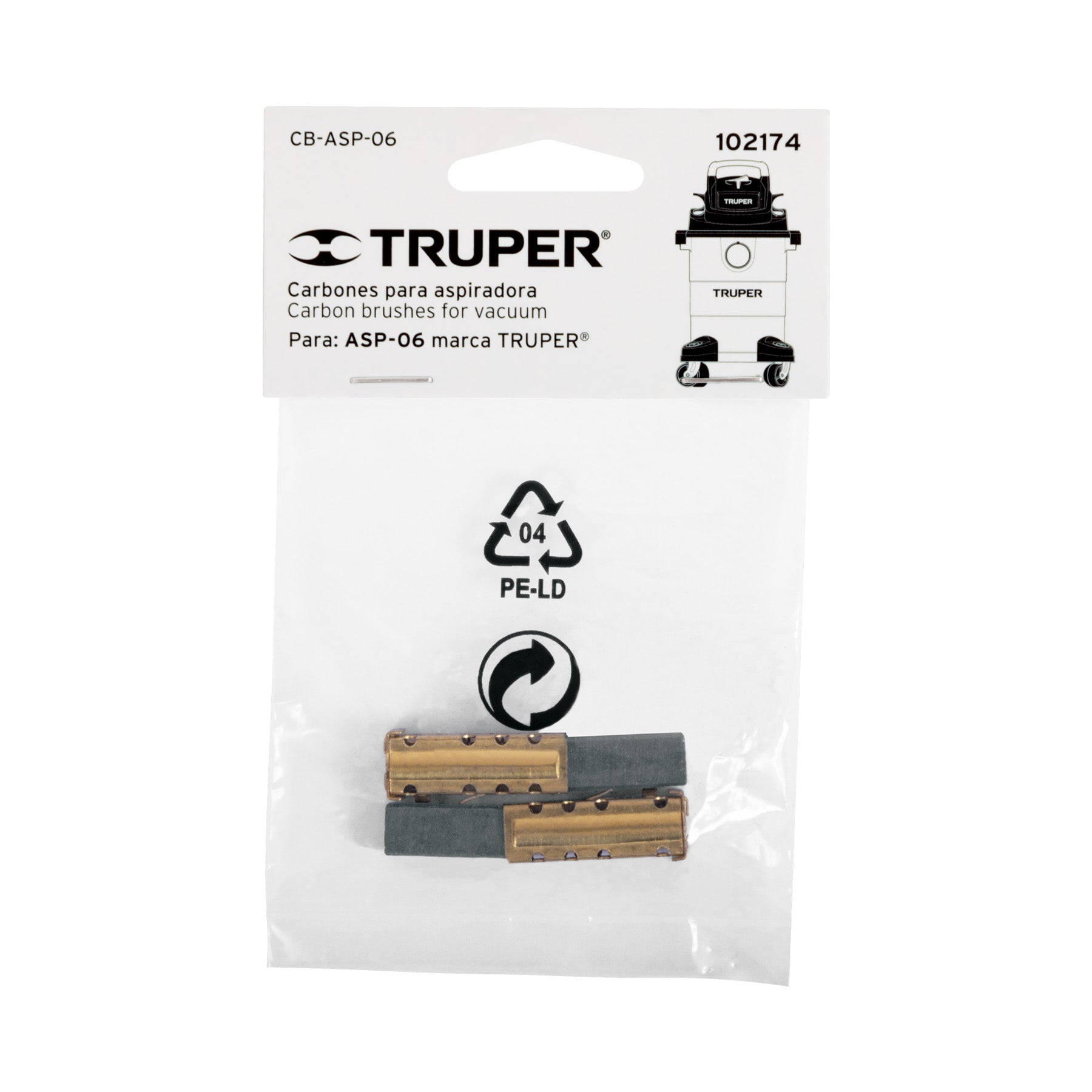 Bolsa con 2 carbones de repuesto para ASP-06, Truper