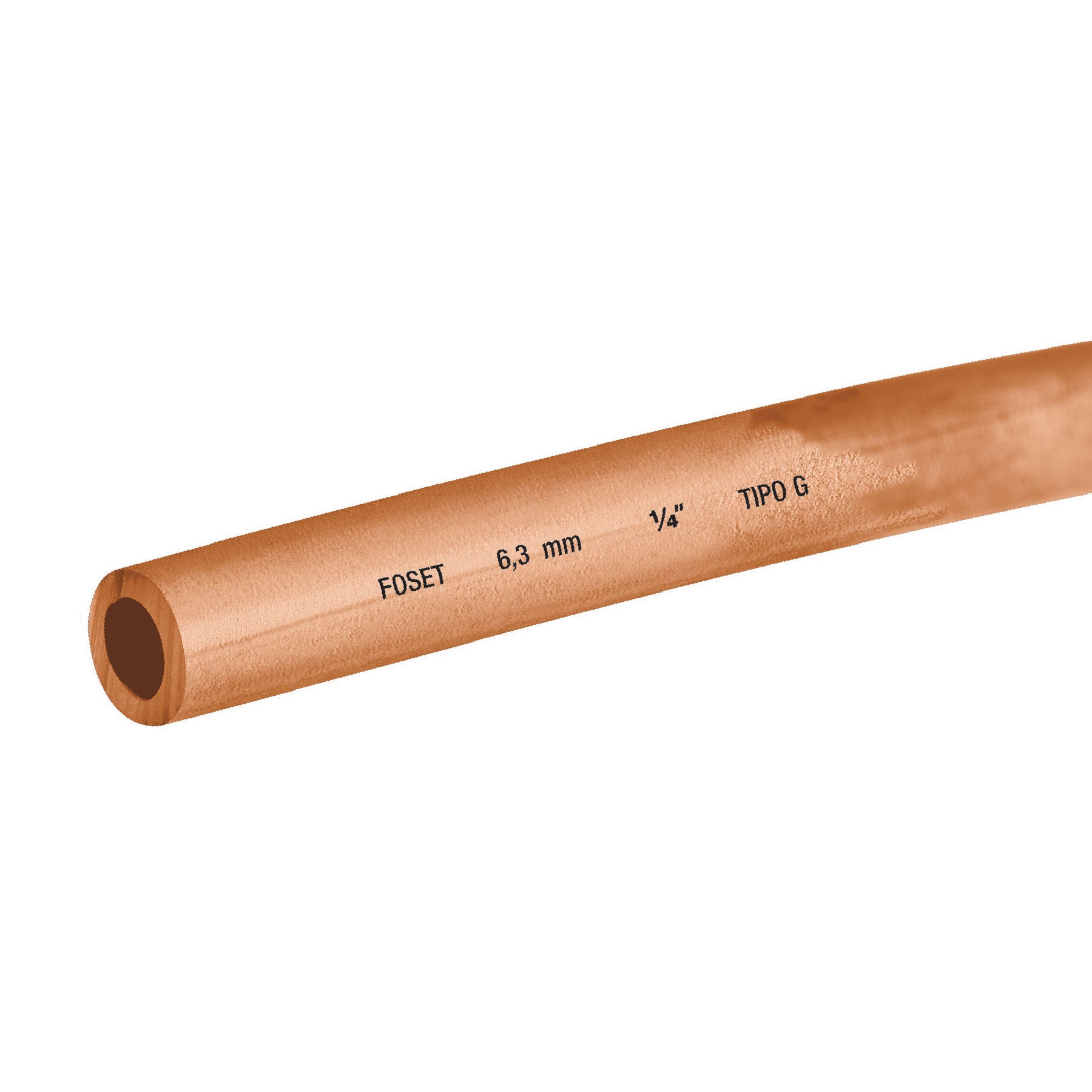 Tubo flexible de cobre 1/4", rollo de 15m, 1.7kg, Foset, CC-001F, 48155