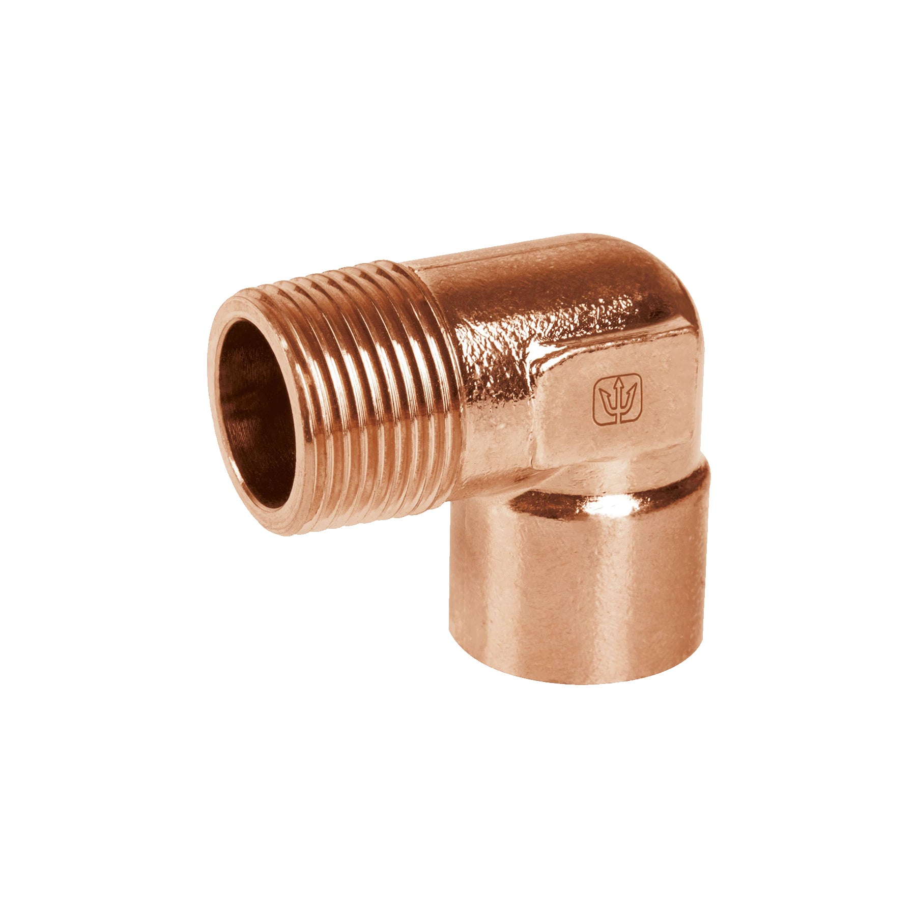 Codo 90∞ de cobre, rosca exterior 1", Foset