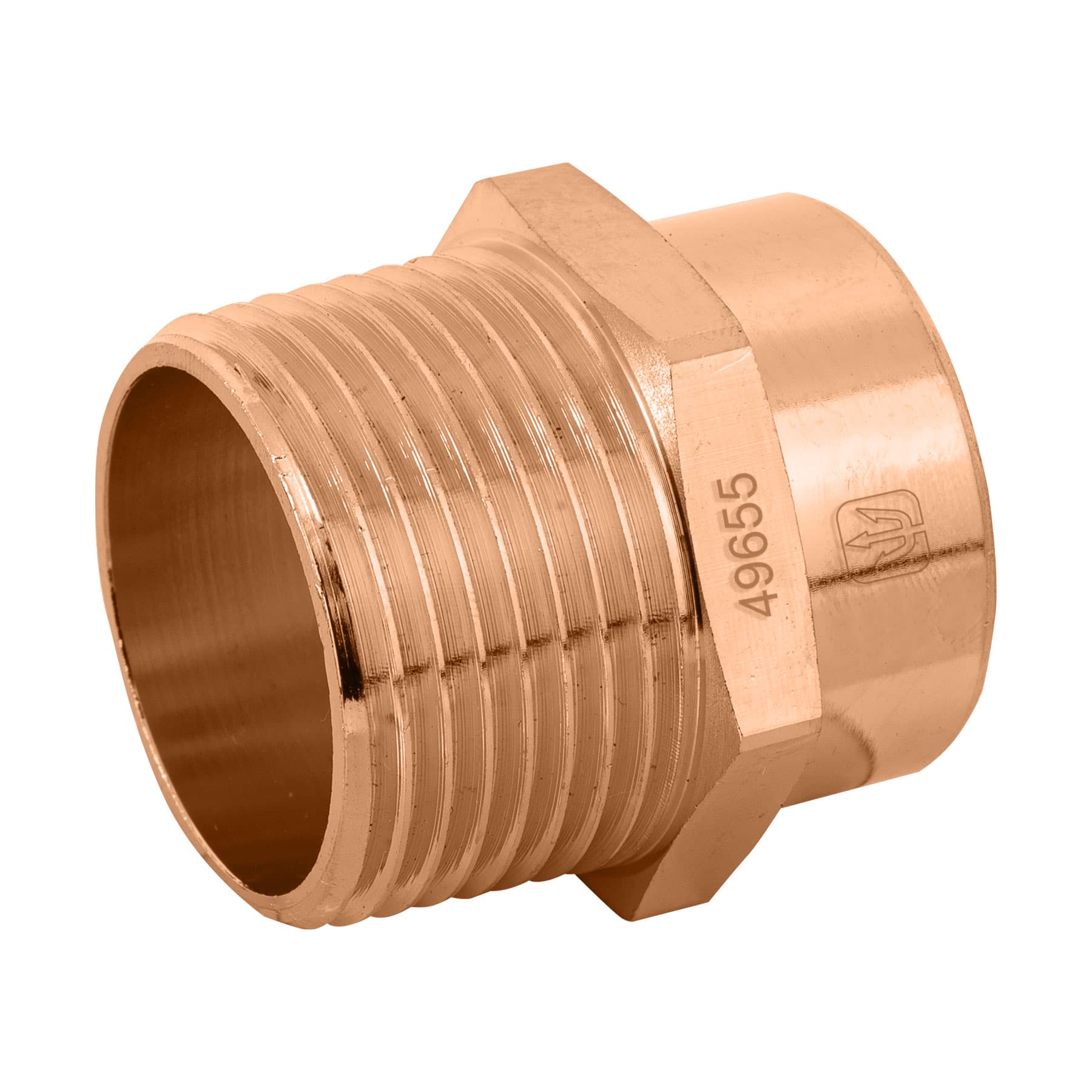 Conector de cobre, rosca exterior 1", Foset, CC-613, 49655