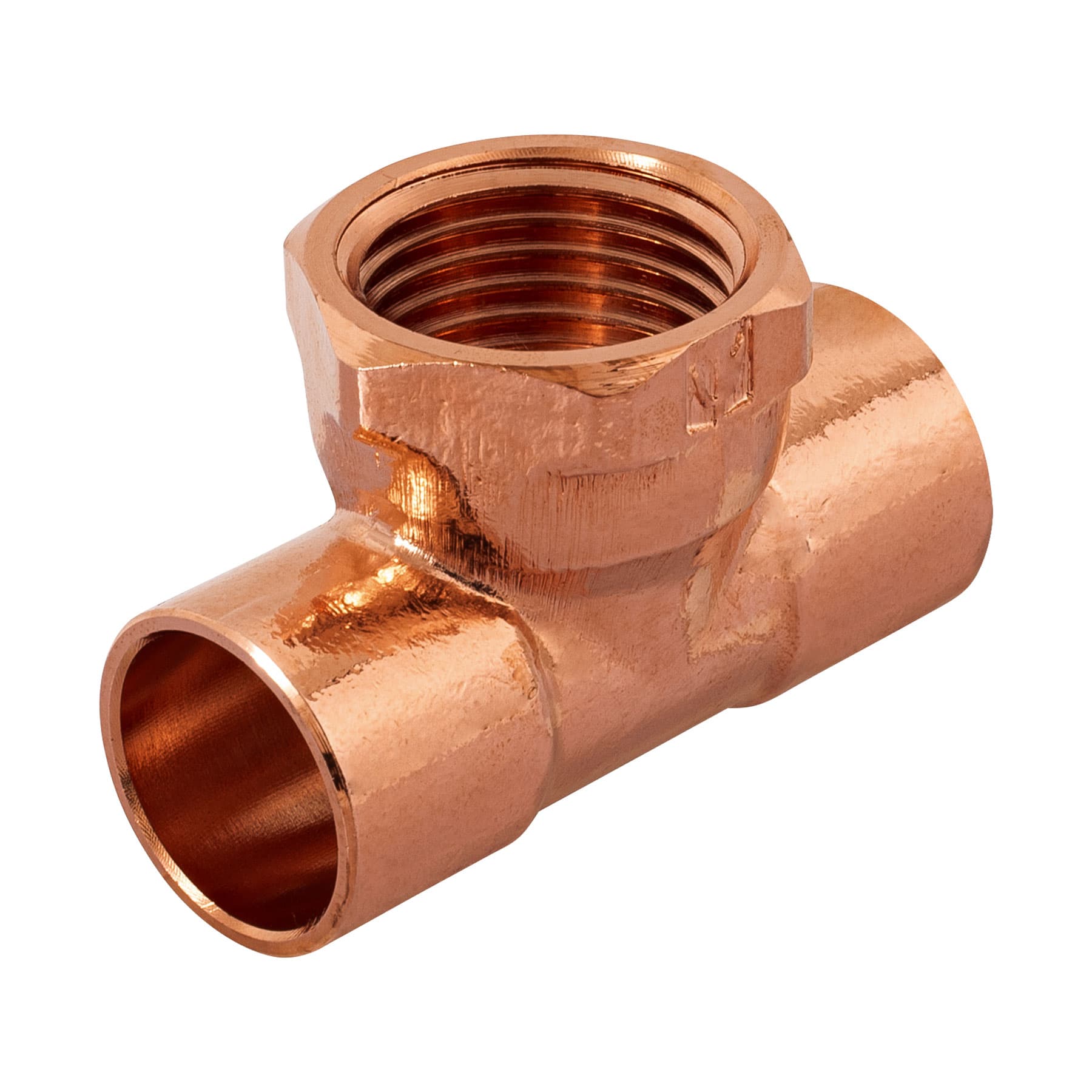 Tee de cobre rosca interior central 1/2", Foset, CC-701, 48885