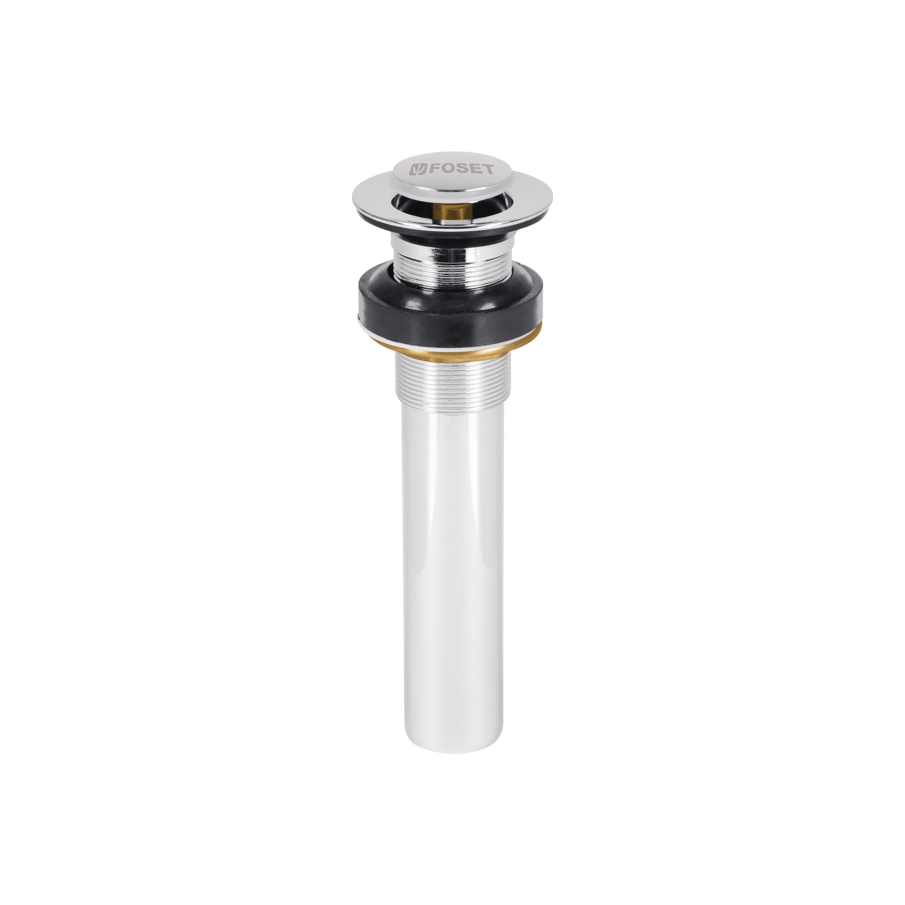 Contra para lavabo sin rebosadero, sistema push, cromo, 1-1/4"