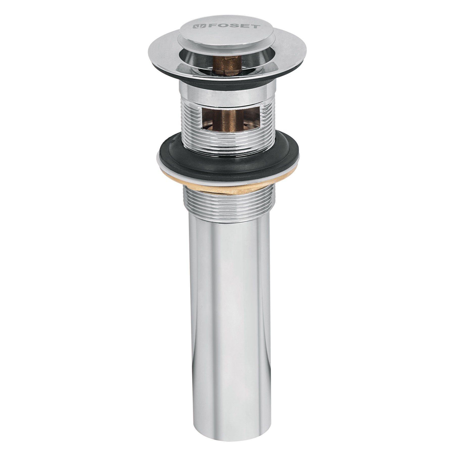Contra para lavabo con rebosadero, sistema push, cromo, 1-1/4"