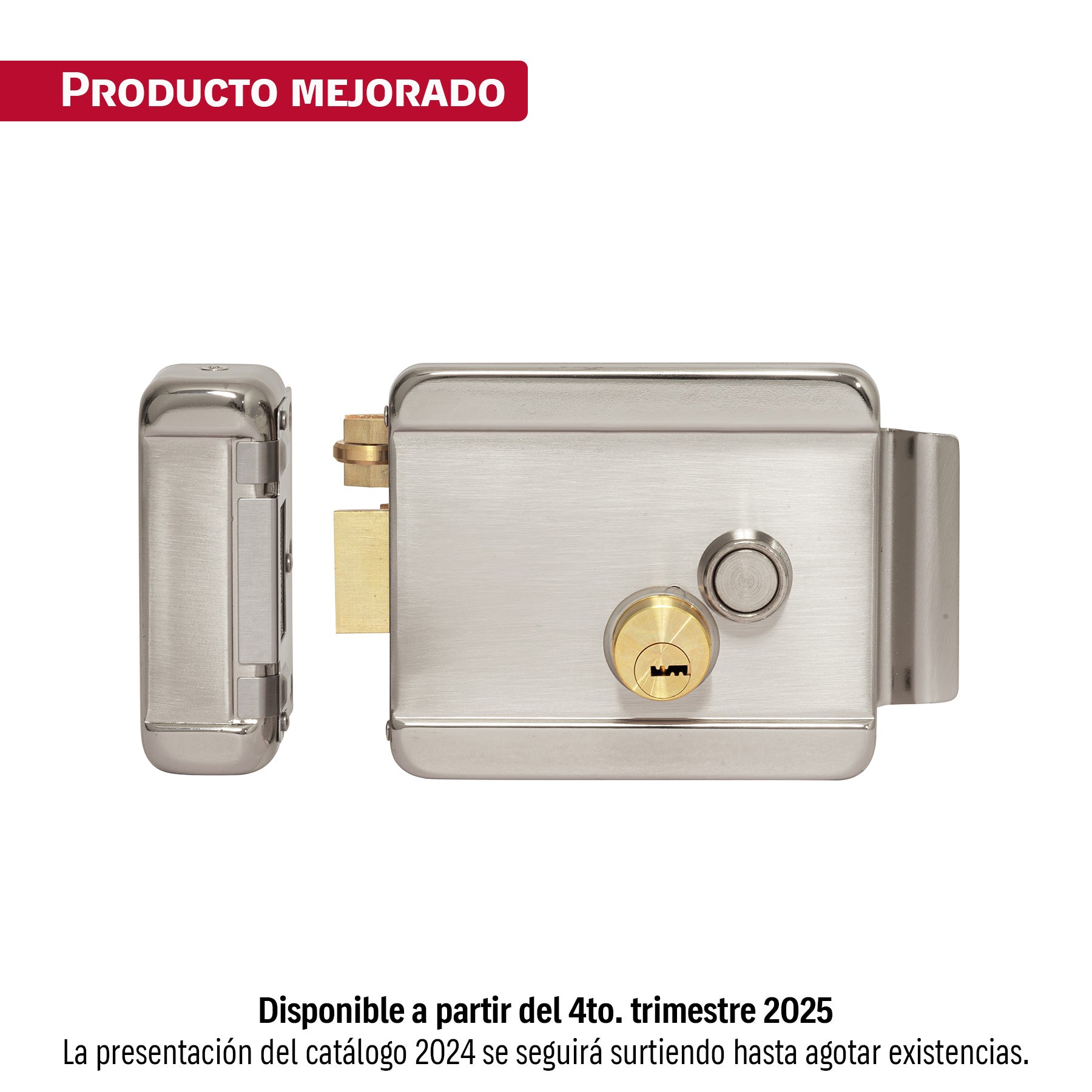 Cerradura electromecánica con botón, izquierda, Hermex, CEM-32I, 47977