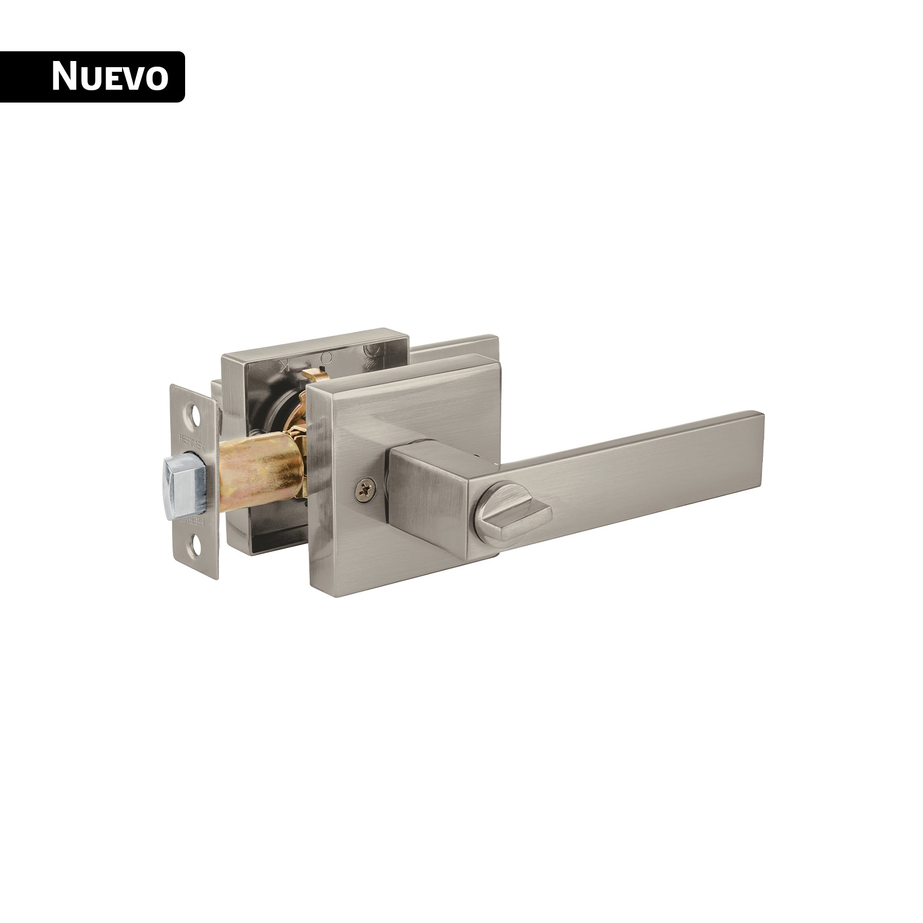 Cerradura manija "Módena" para baño, níquel satinado, Hermex, CEMA-24B, 43996
