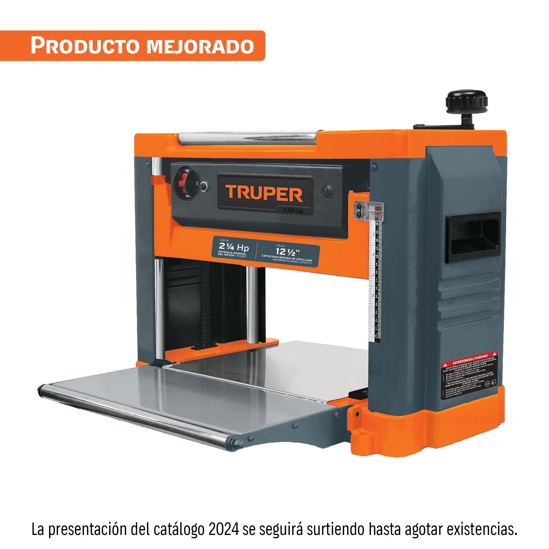 Cepillo portátil 12-1/2", 2-1/4 HP (1600 W), Truper