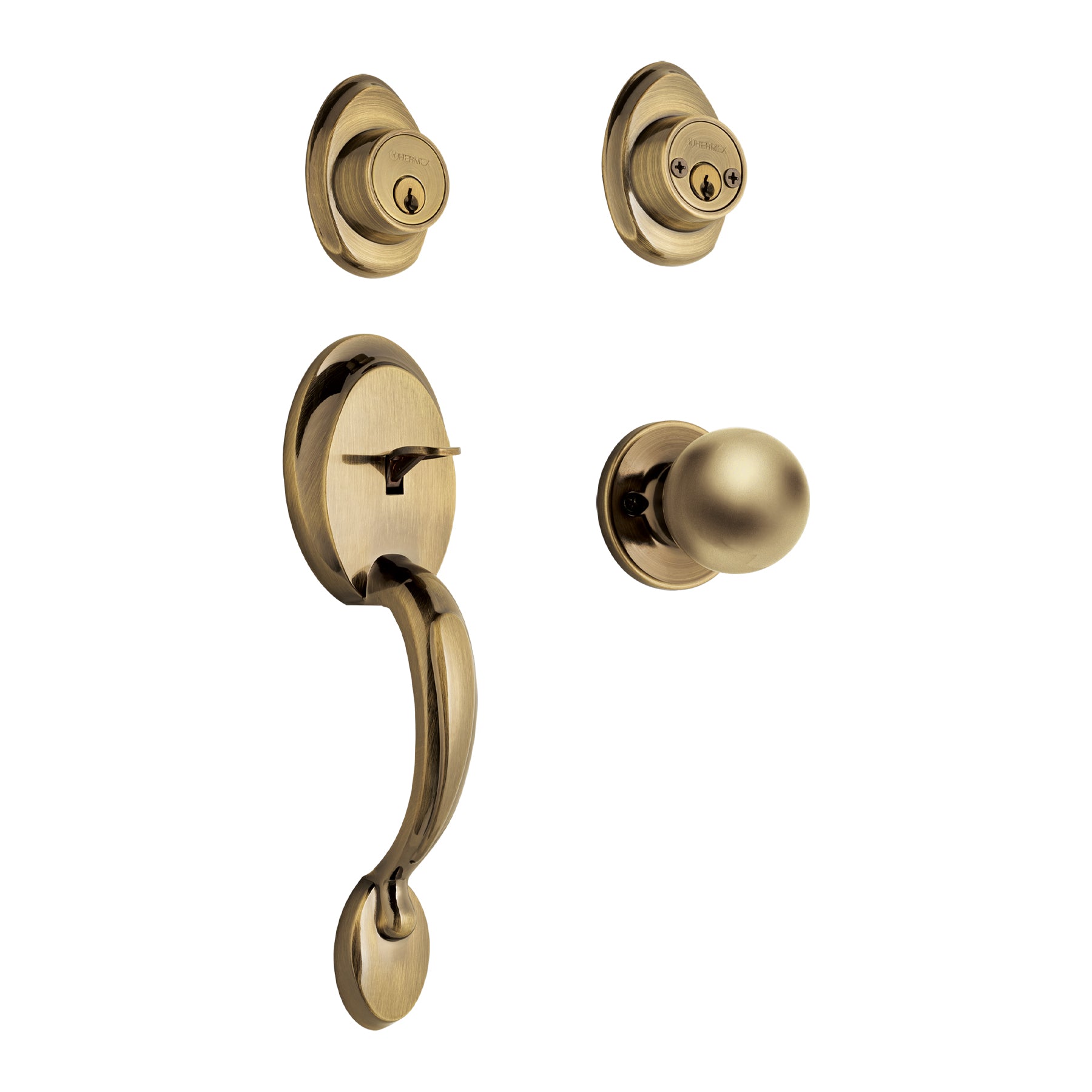 Jaladera y perilla, Berna llave-llave, LA, BASIC, Hermex, CEP-22PJP, 23672