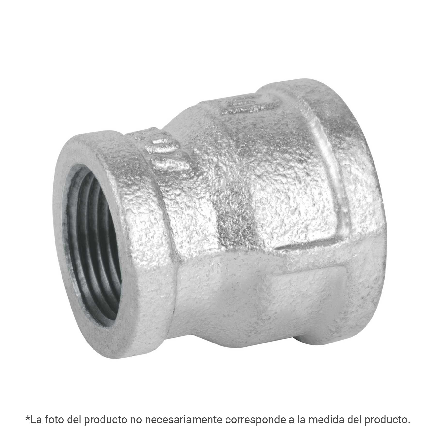 Reducción campana acero galvanizado 1/2x1/4", Foset