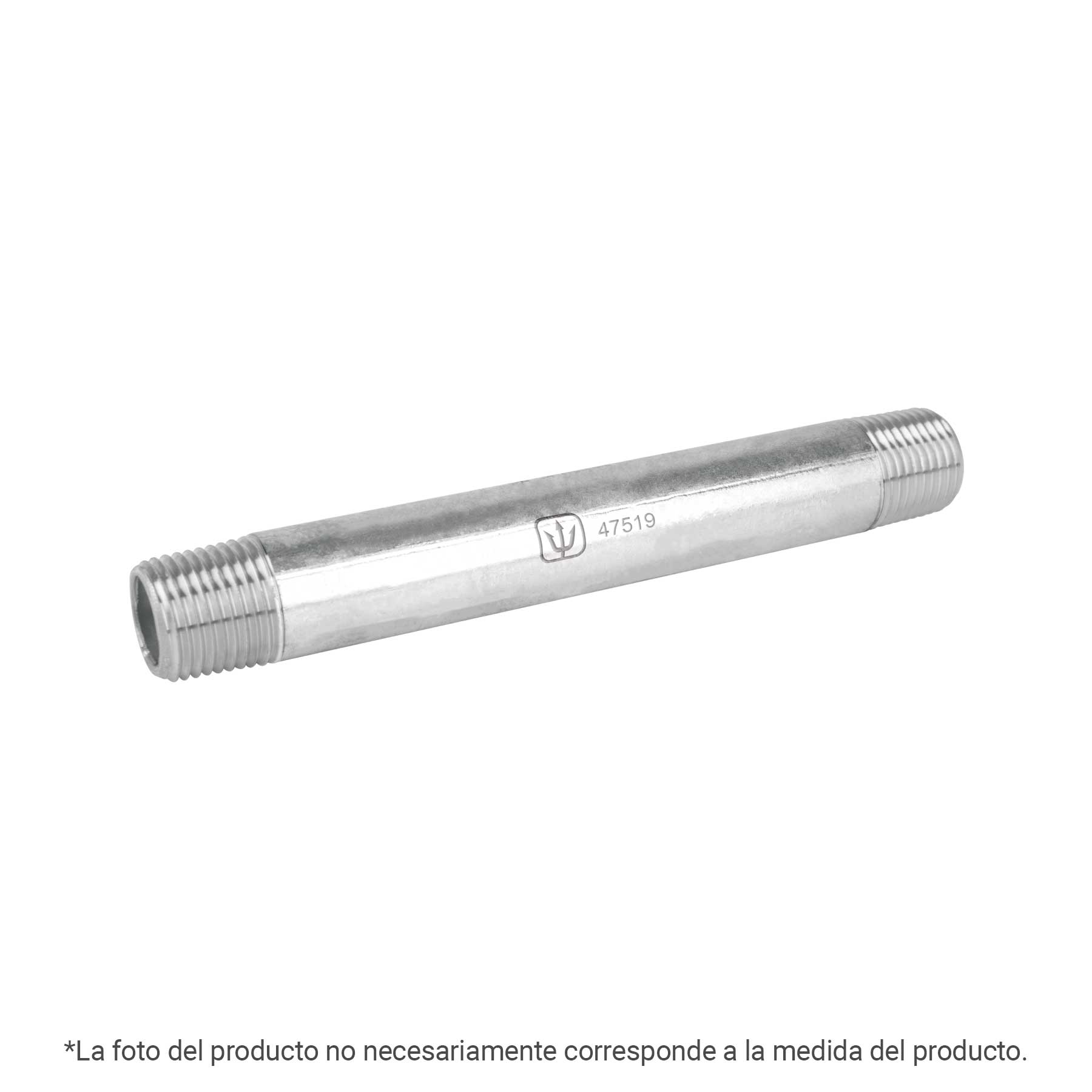 Niple de acero galvanizado 1/2" x 5", Foset