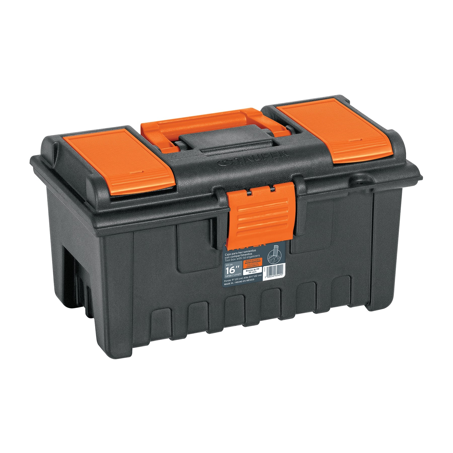Caja para herramienta de 16" con compartimentos, Truper