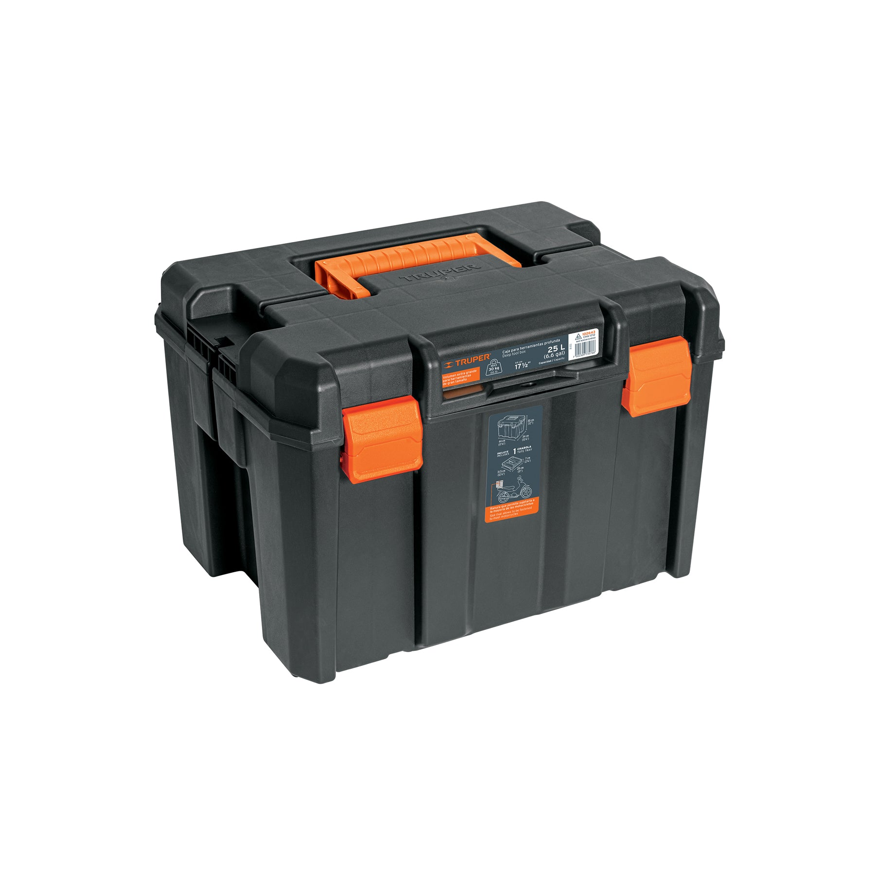 Caja para herramienta, profunda de 17"x12", Truper