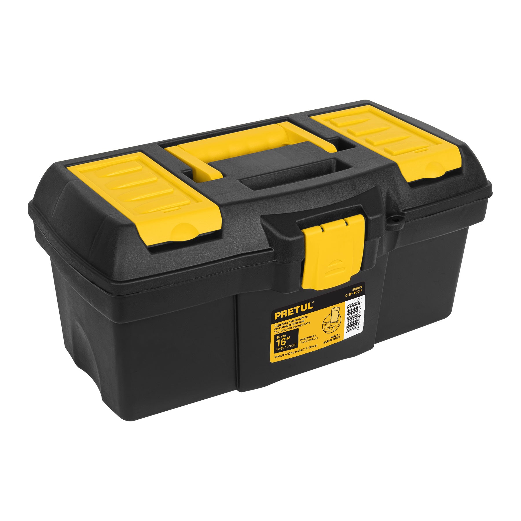 Caja para herramienta de 16" con compartimentos, Pretul, CHP-16CP, 20603