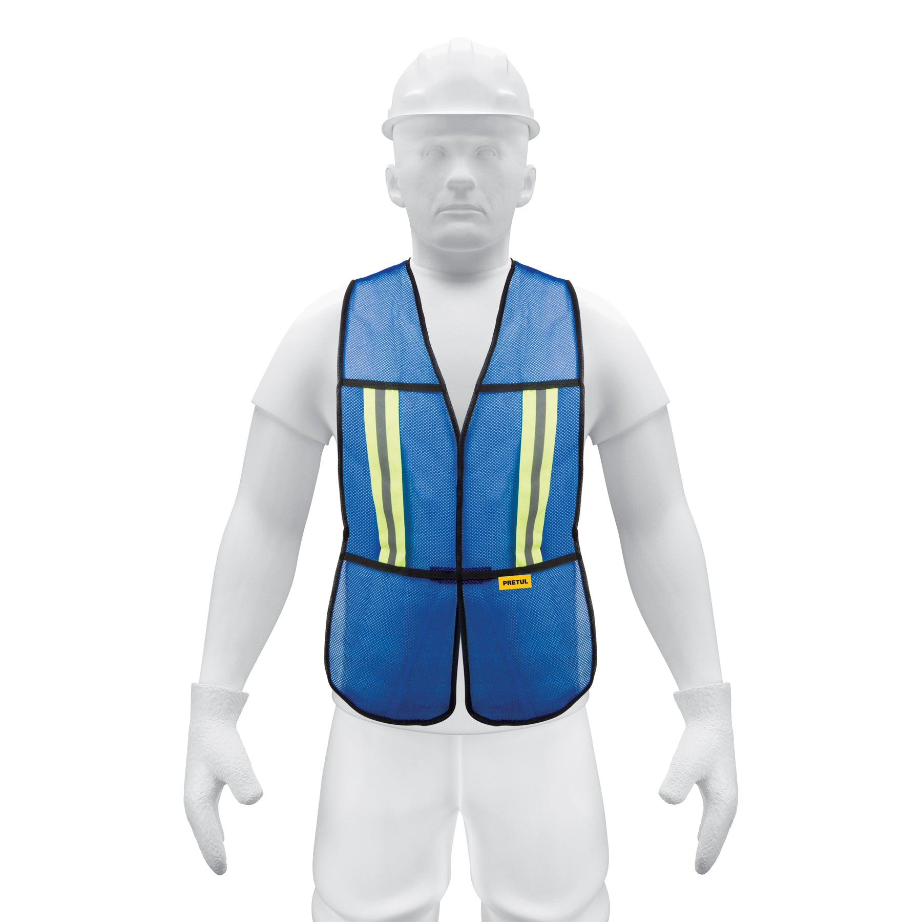 Chaleco de seguridad con cintas reflejantes, azul, Pretul, CHS-200A, 21027