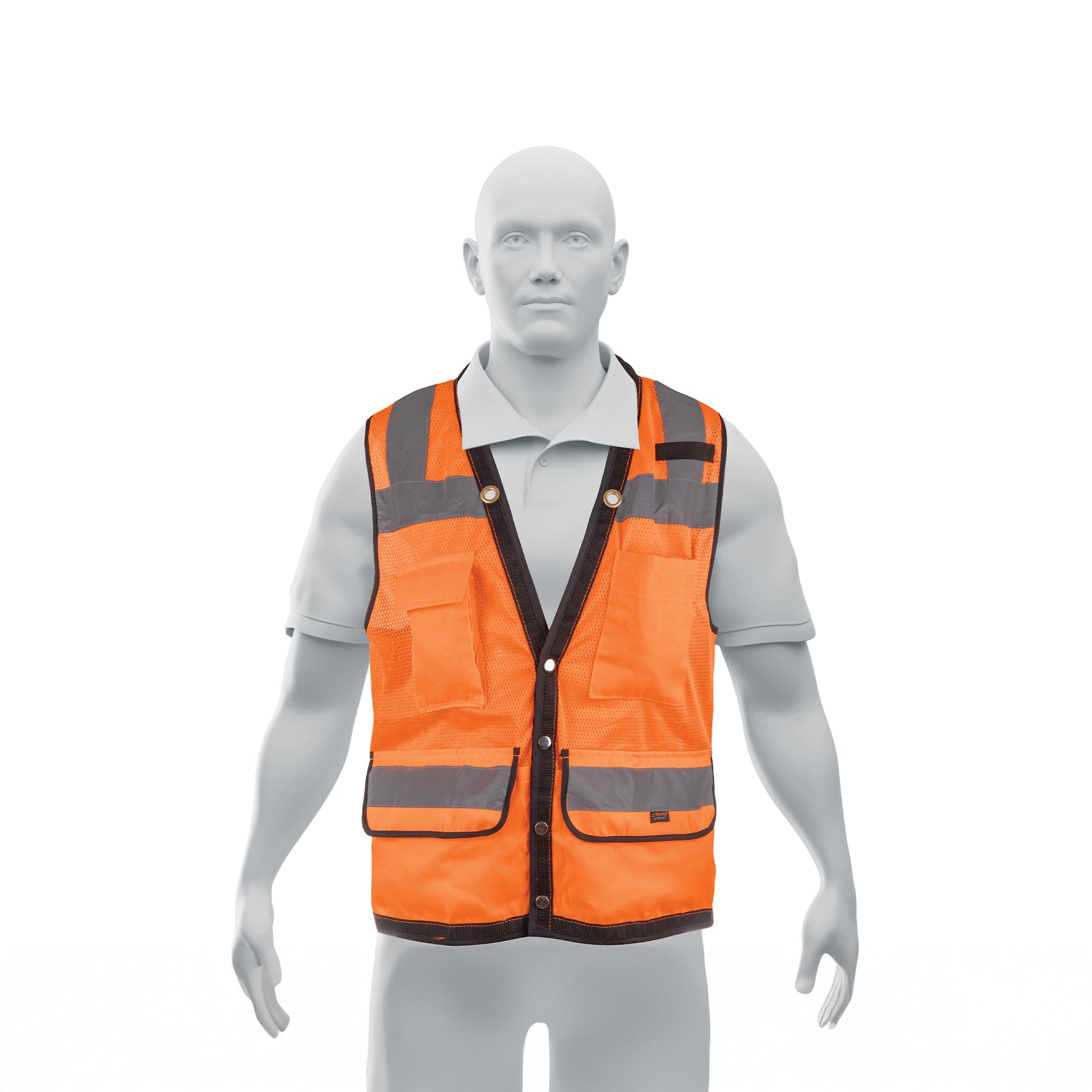 Chaleco seguridad reforzado naranja con bolsas, XG, Expert