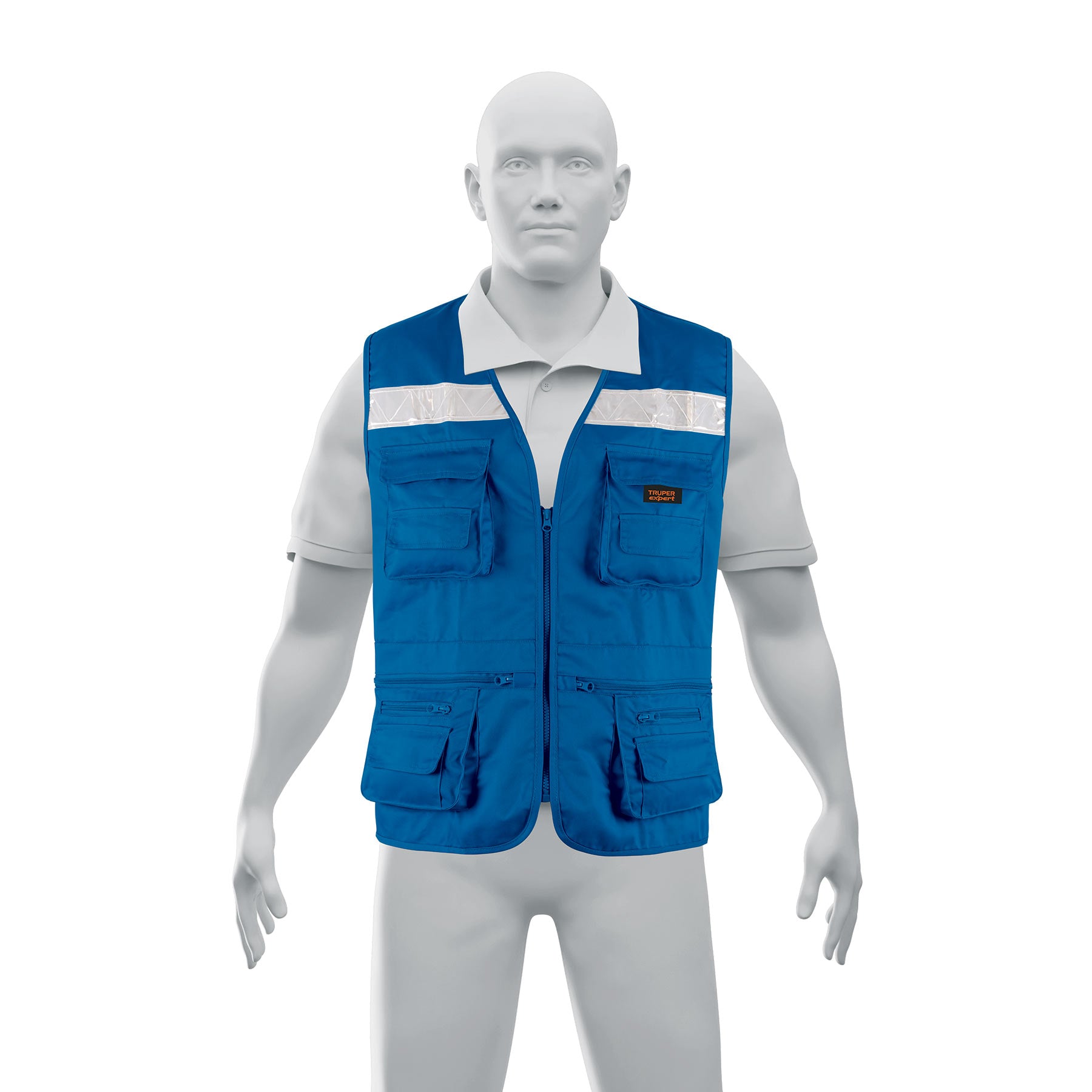 Chaleco brigadista reforzado, azul rey, G, TRUPER EXPERT