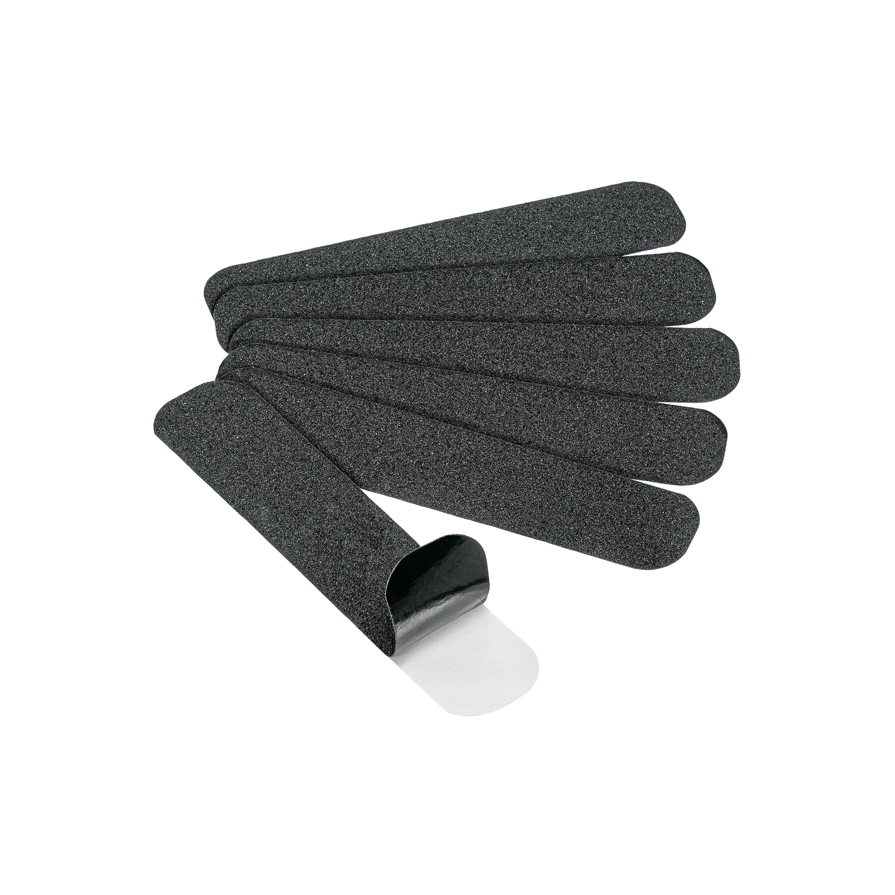 Tarjeta 6 tiras 23cm antiderrapantes negras 50mm con abrasivo