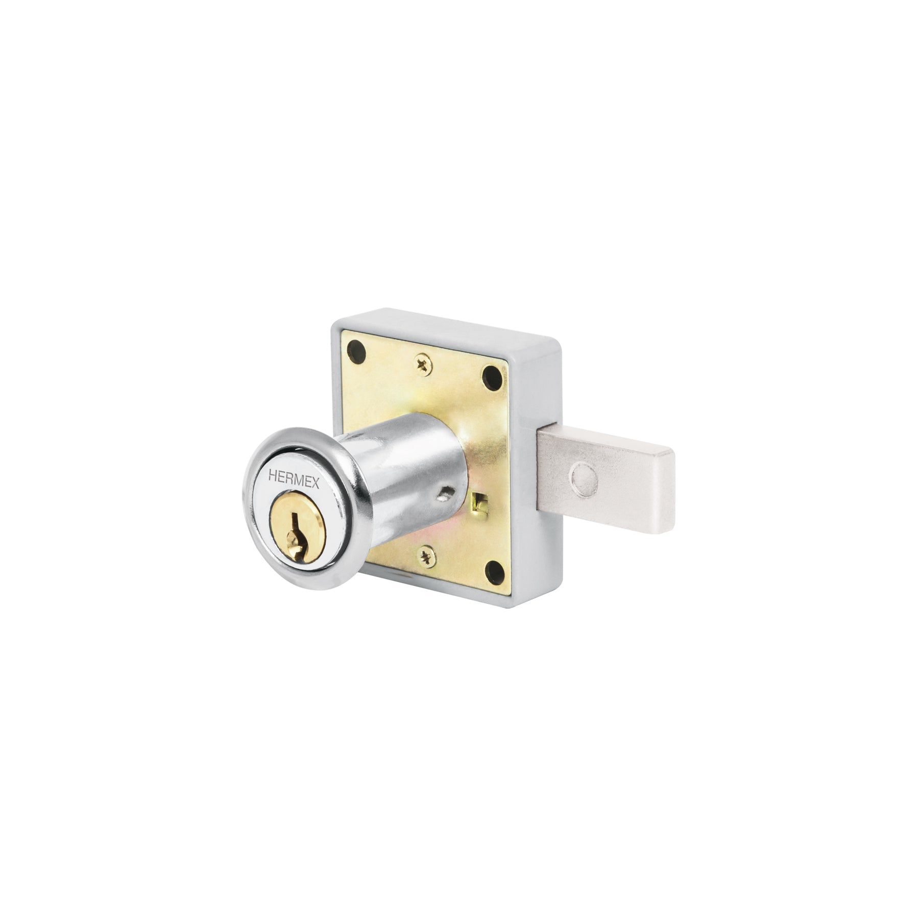 Cerradura para mueble, modelo 25, cromo, Hermex, CM-25C, 43559