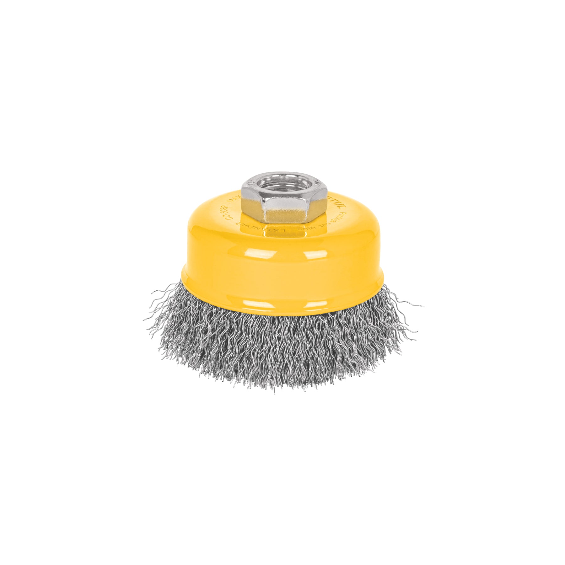 Carda copa 3" alambre ondulado fino, eje 5/8"-11, Pretul, CO-508P, 28262