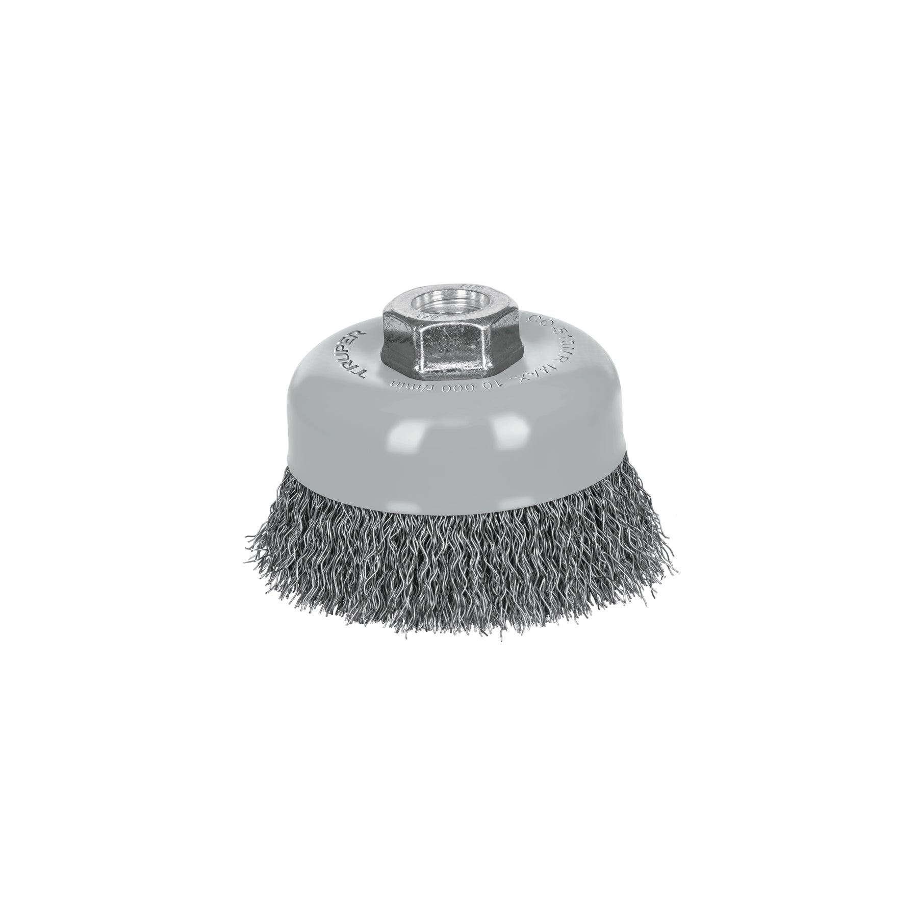 Carda copa 4" alambre ondulado fino, multi rosca, Truper