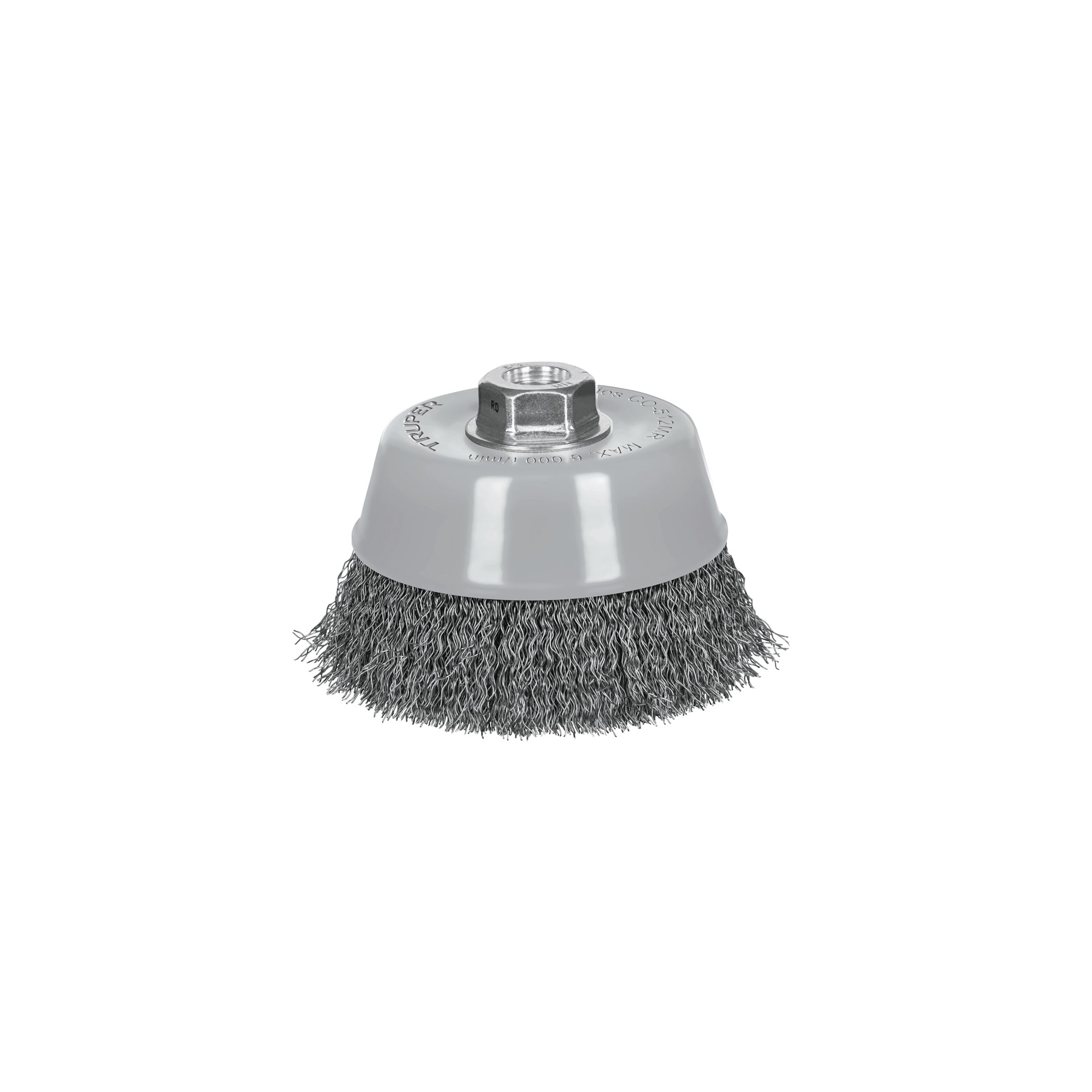 Carda copa 5" alambre ondulado fino, multi rosca, Truper