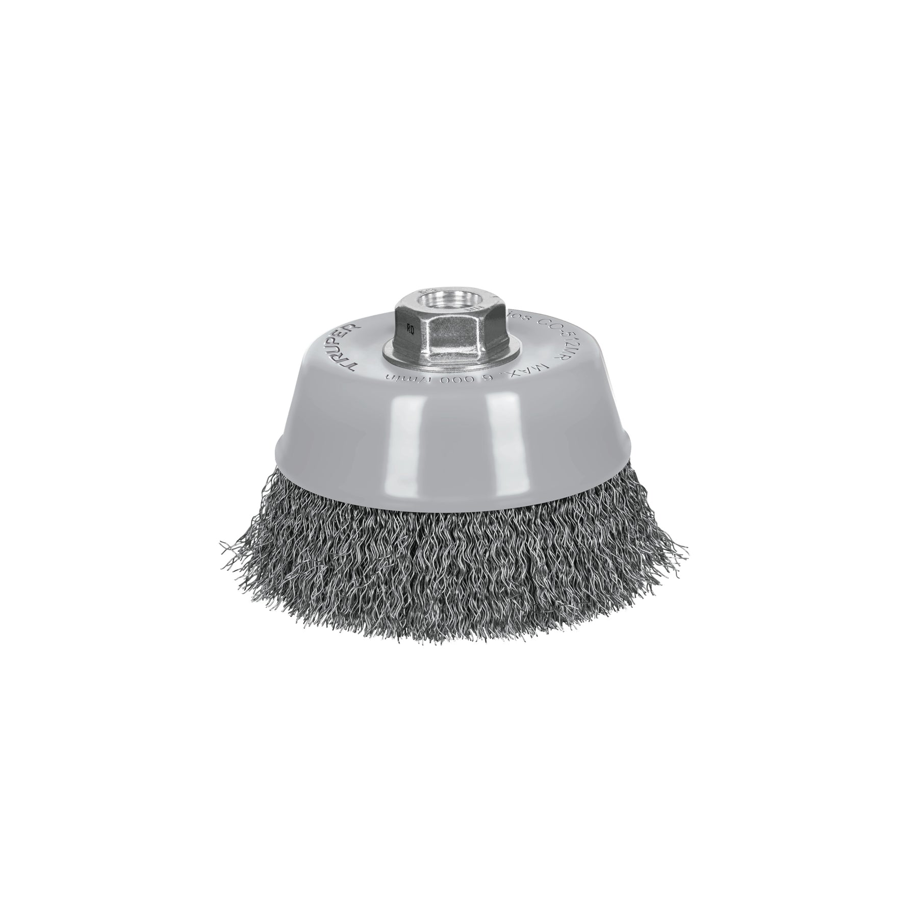 Carda copa 5" alambre ondulado fino, multi rosca, Truper