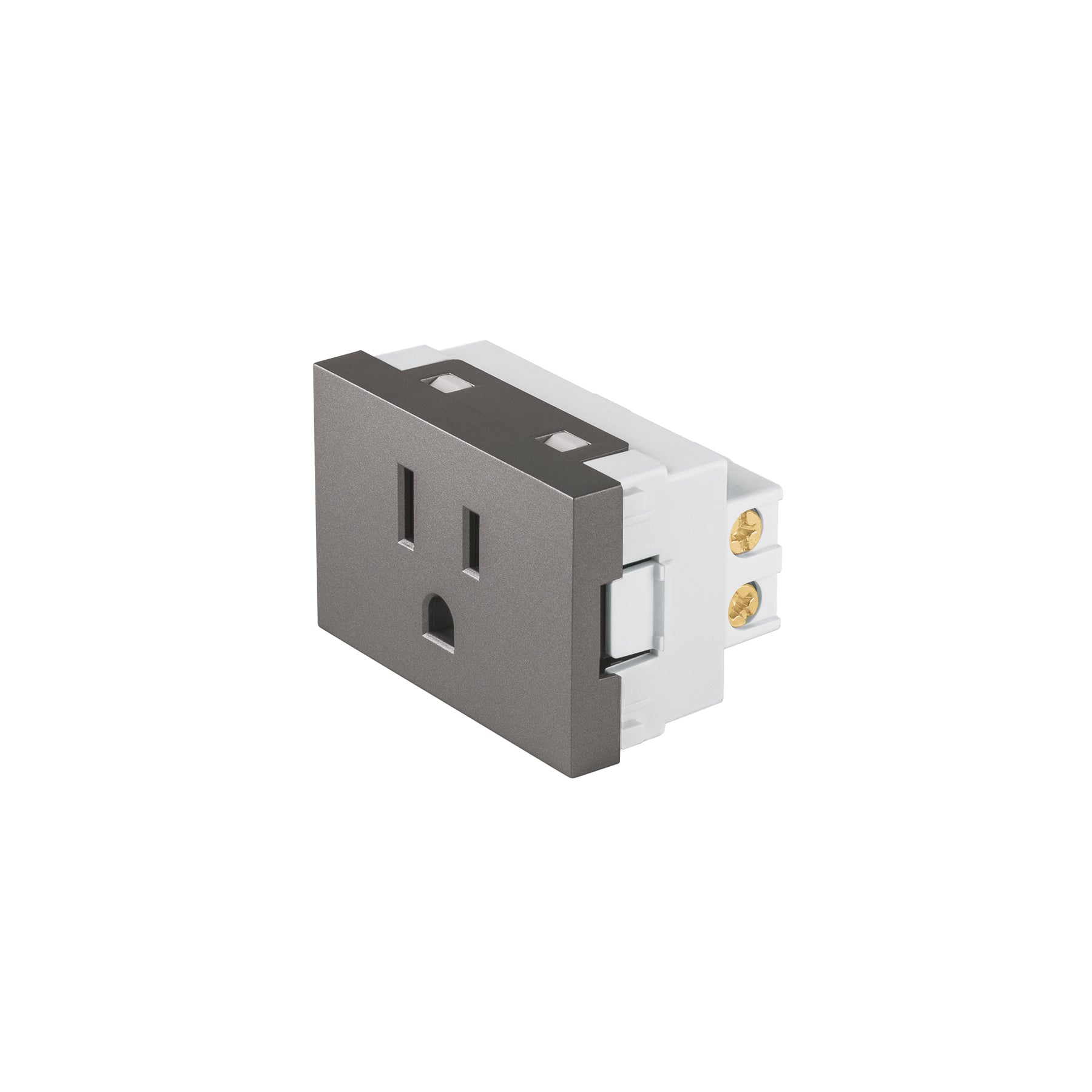 Contacto aterrizado acero inoxidable de 1.5 módulos, línea Lisboa, Volteck, COA15-LA, 47828