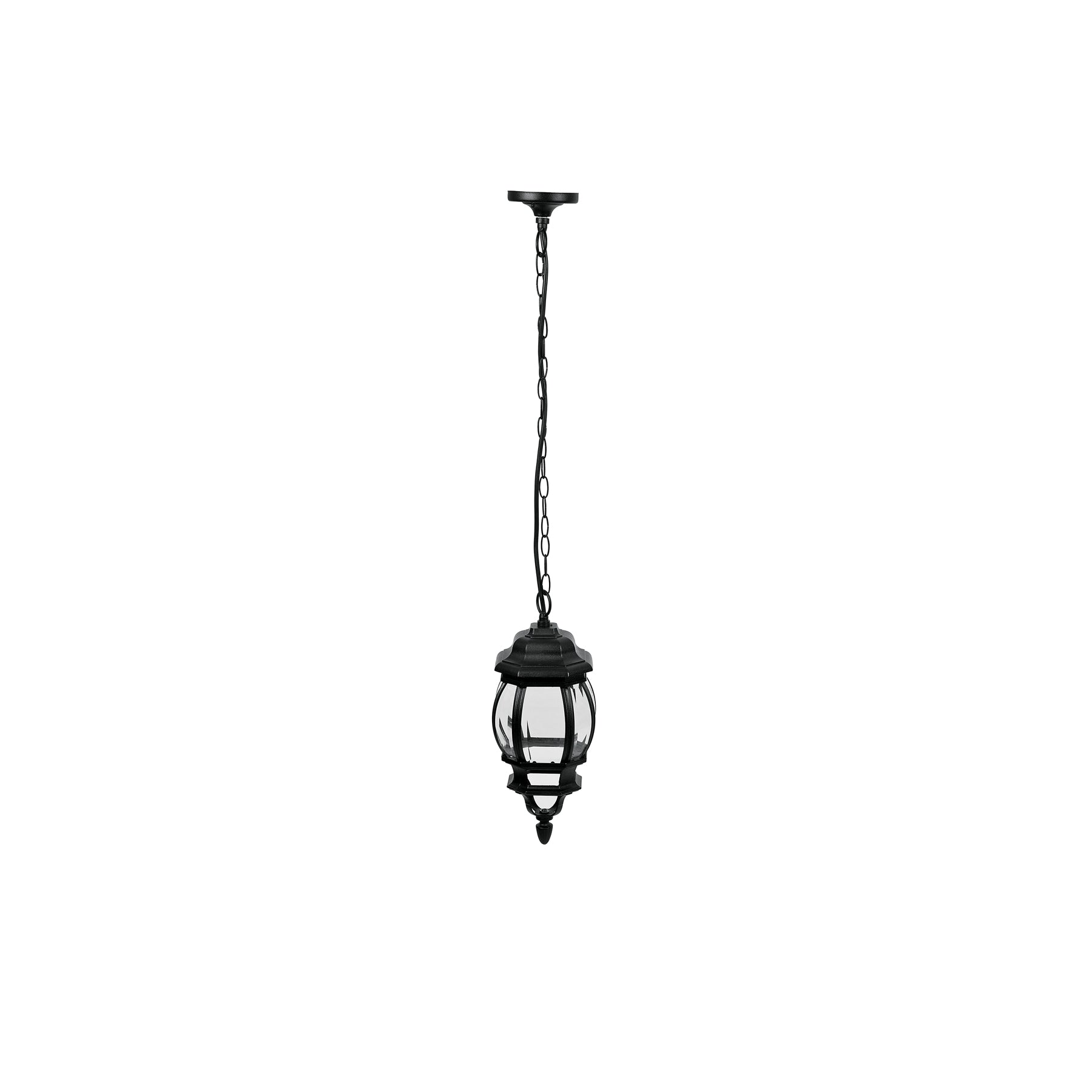 Arbotante tipo farol tradicional colgante para exterior, negro