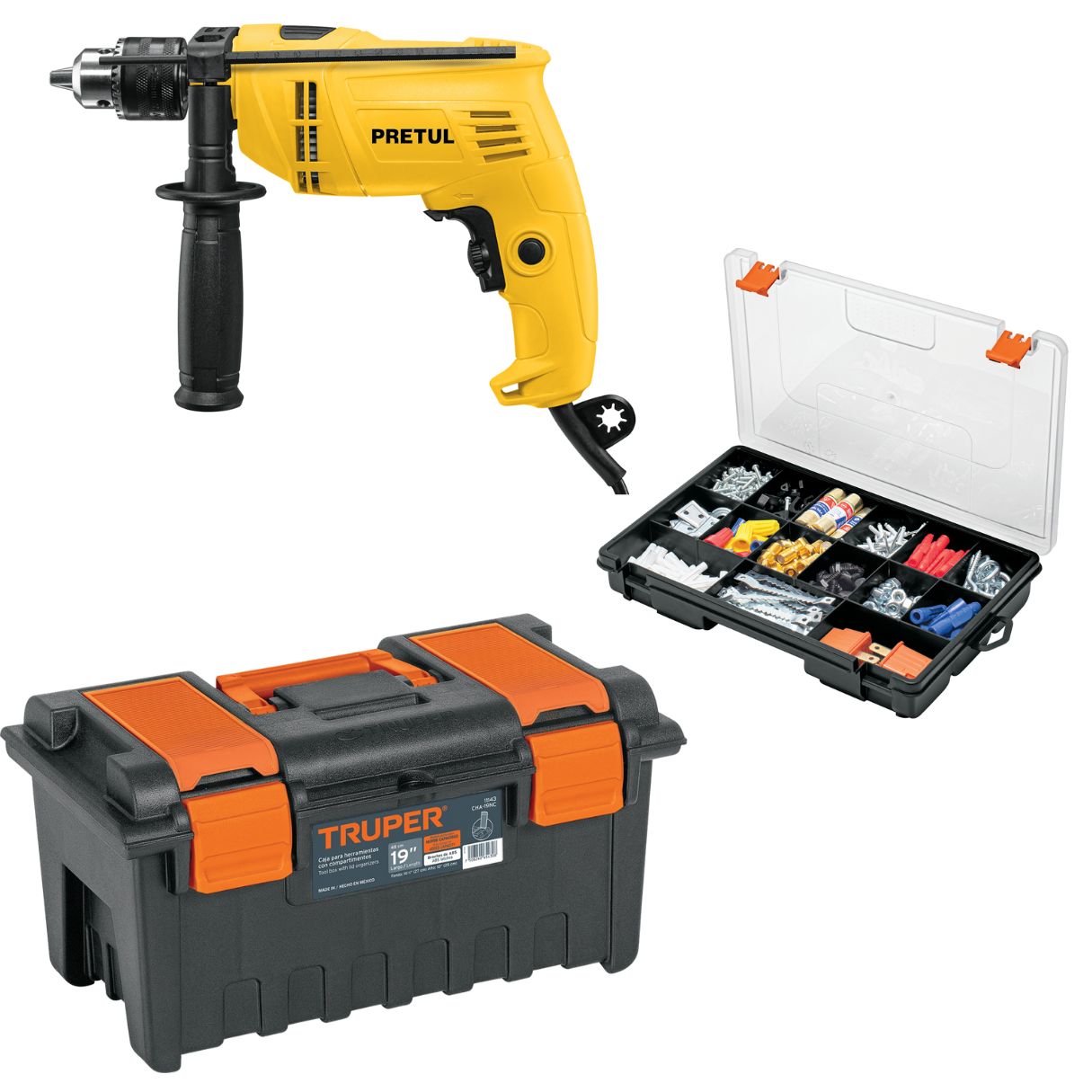 Combo Trabajo Listo – Rotomartillo y Organización TRUPER/PRETUL