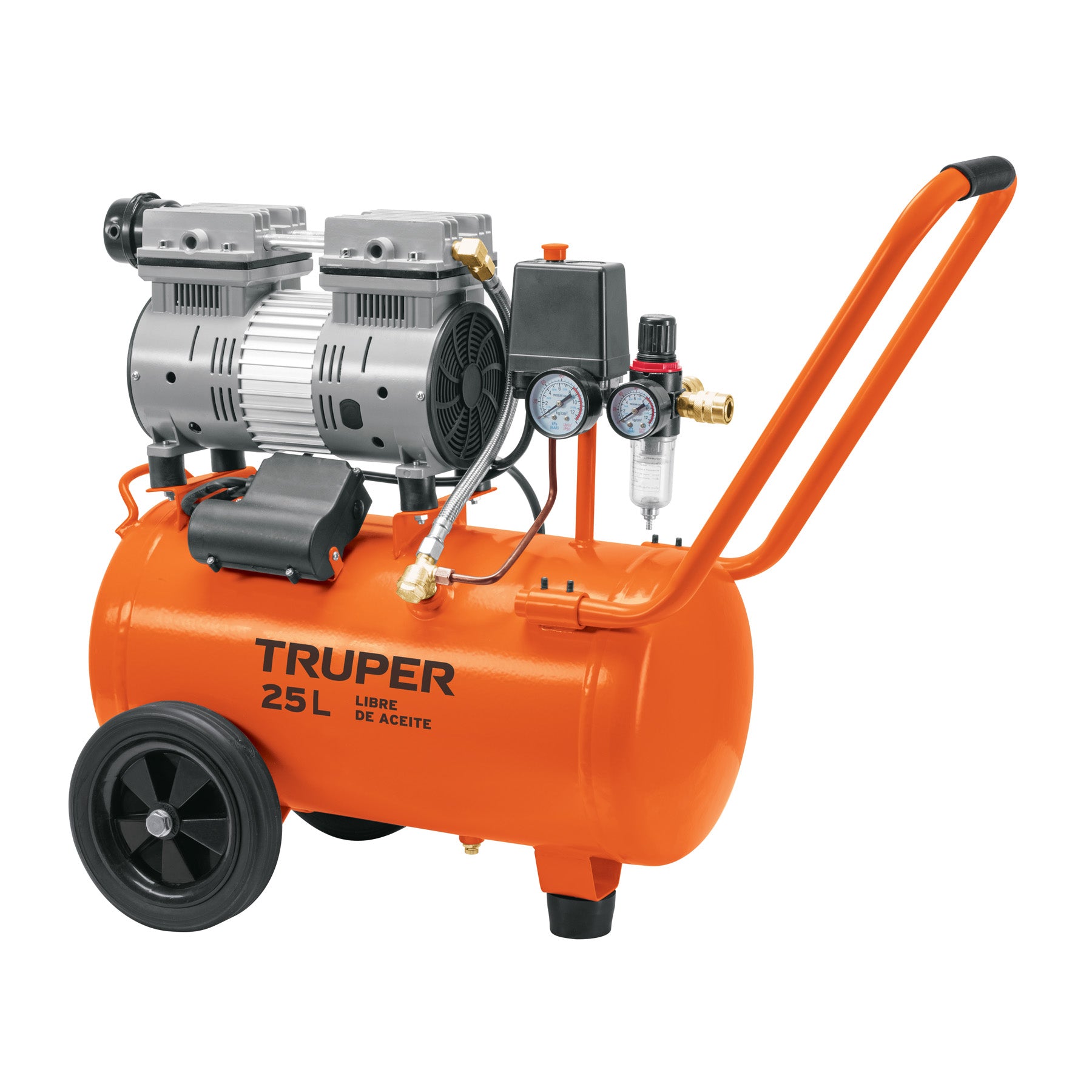 Compresor de aire, silencioso libre de aceite, 25 L, 2 HP