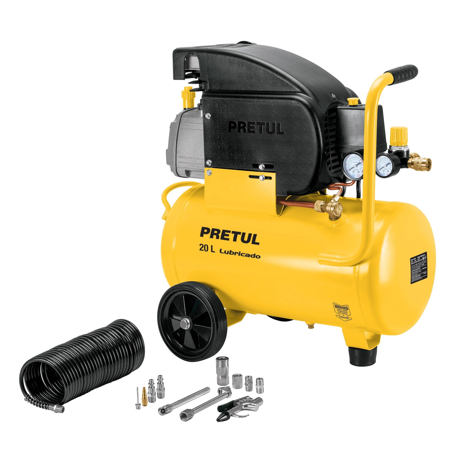 Kit Compresor lub, 20L, manguera y accesorios, 127V, Truper