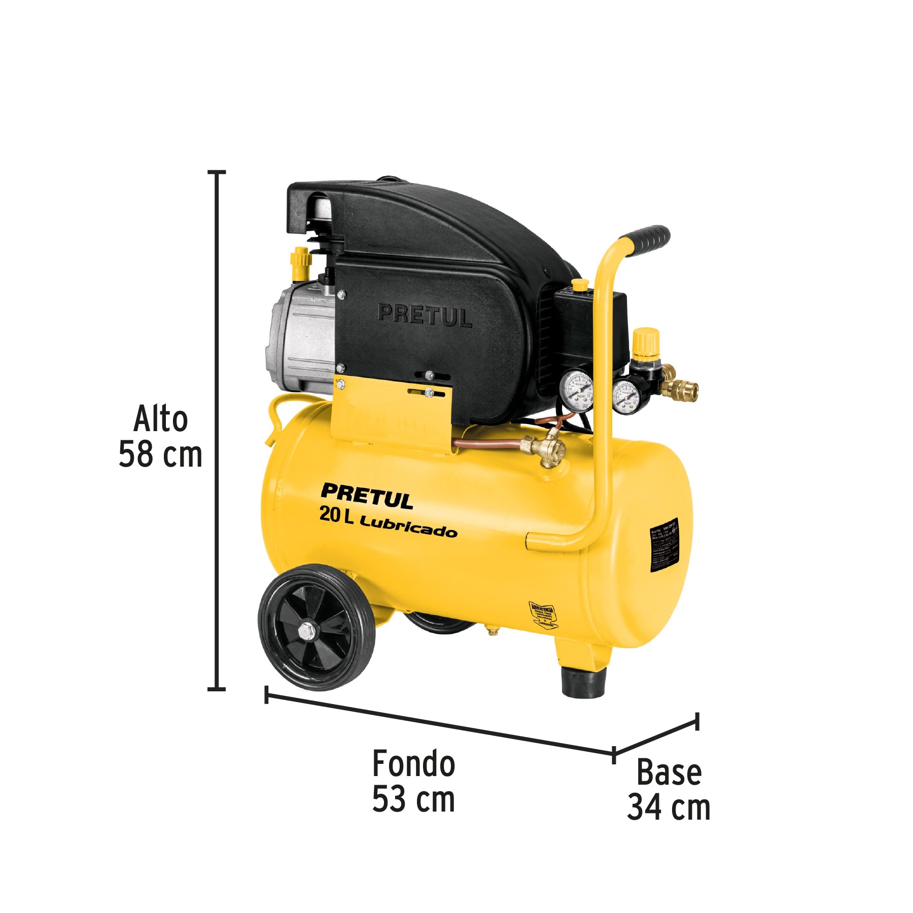Kit Compresor lubricado, 20L, manguera y pistola, 127V, Truper