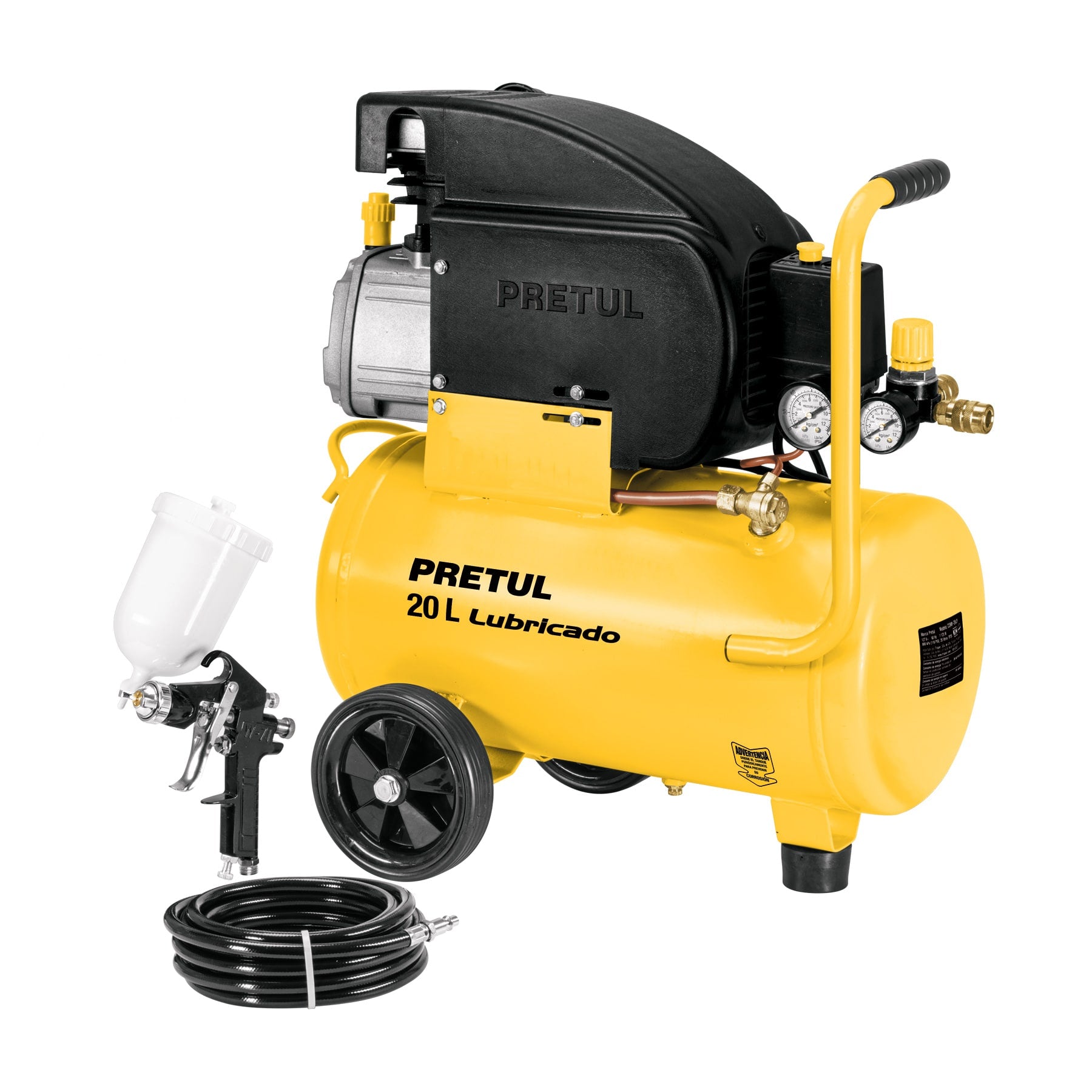 Kit Compresor lub, 20L, manguera y pistola grav,127V, Truper