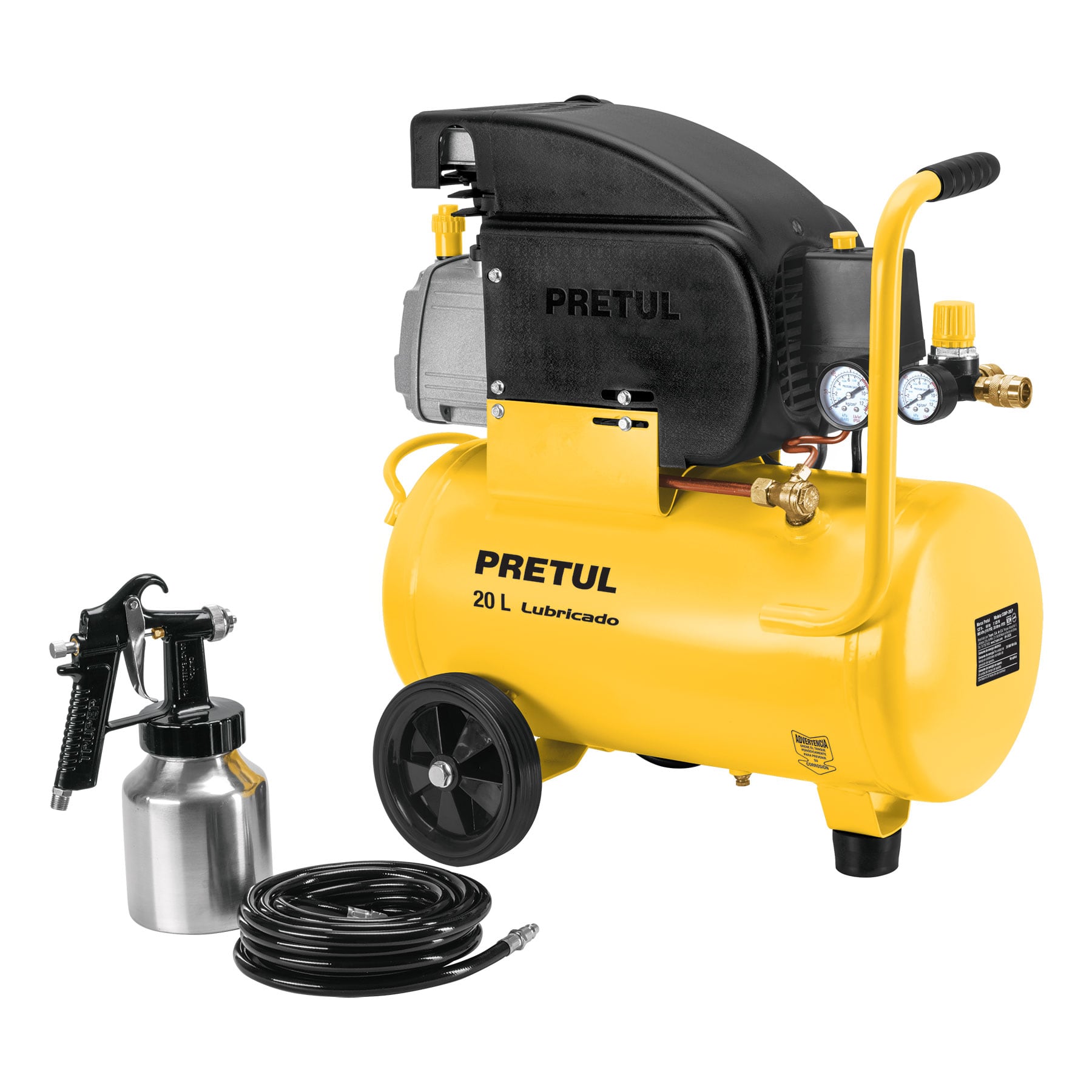 Kit Compresor lub, 20L, manguera y pistola baja,127V, Truper