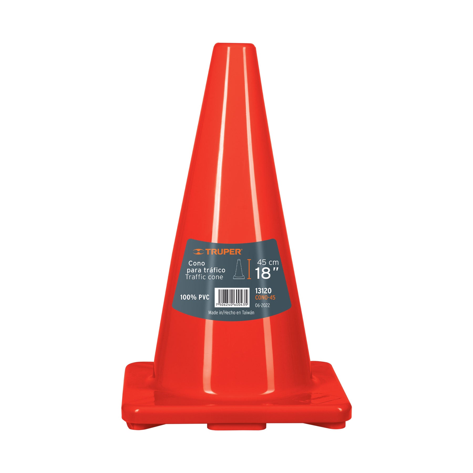 Cono de precaución de 45 cm de PVC, Truper