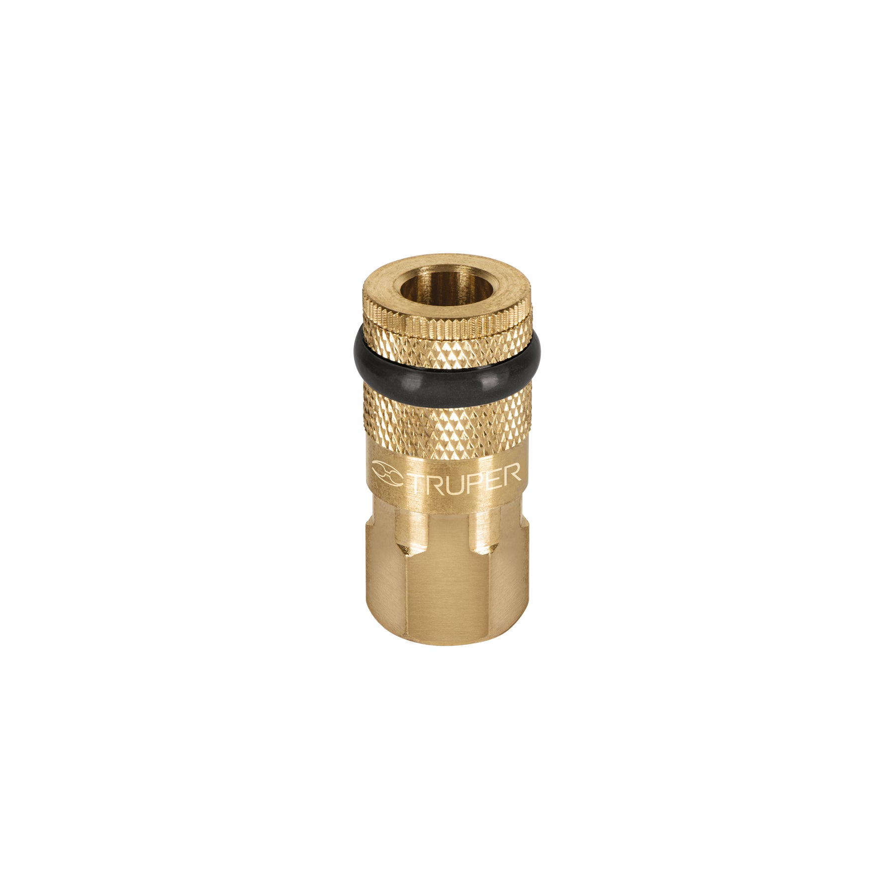 Cople rápido de latón, hembra, cuerda 1/4" NPT, Truper