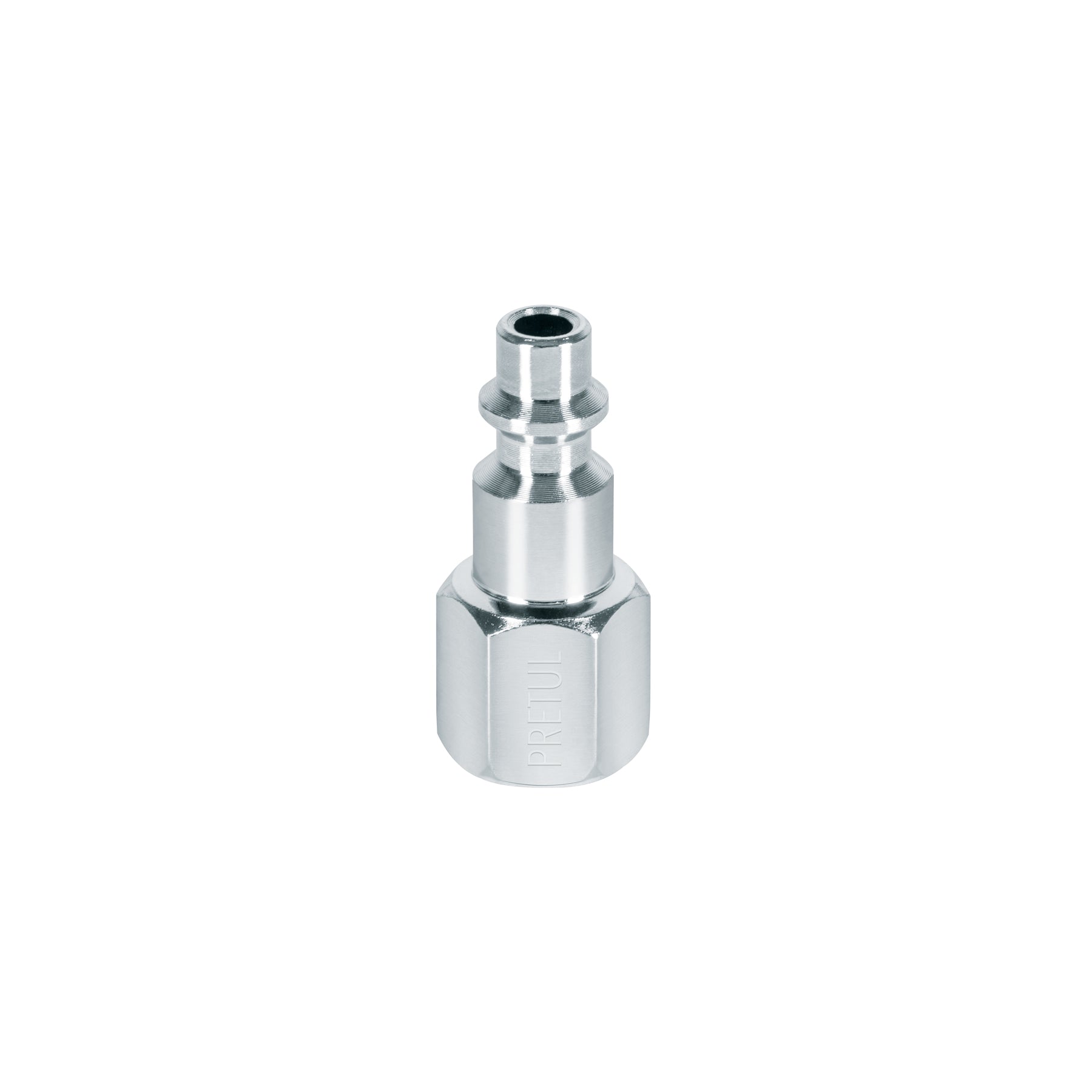 Conector rápido de acero, hembra, cuerda 1/4" NPT, Pretul, CORAL-HEM-1/4P, 27022
