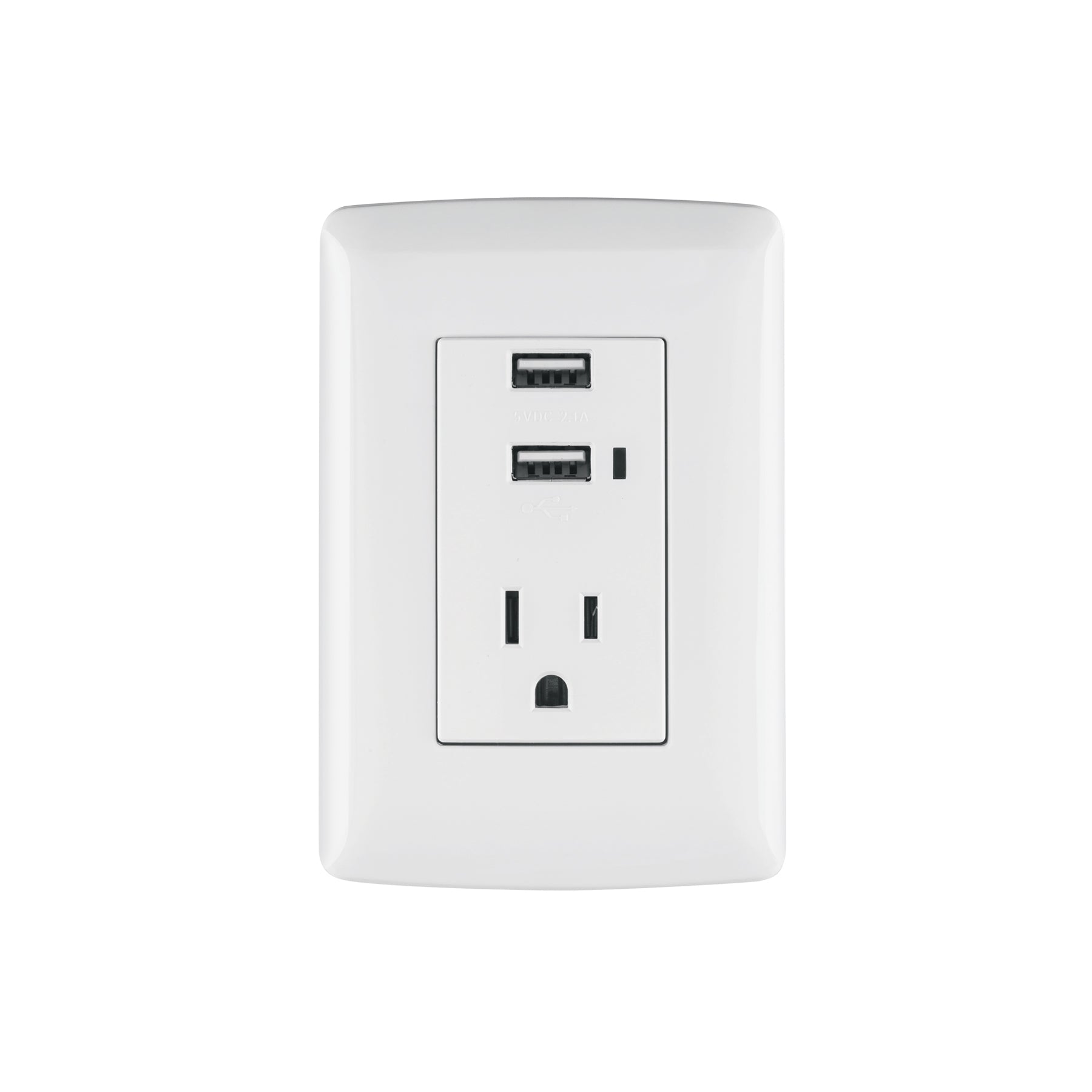 Contacto aterrizado + 2 puertos USB, blanco, línea Italiana, Volteck, COUSB-IB, 48065
