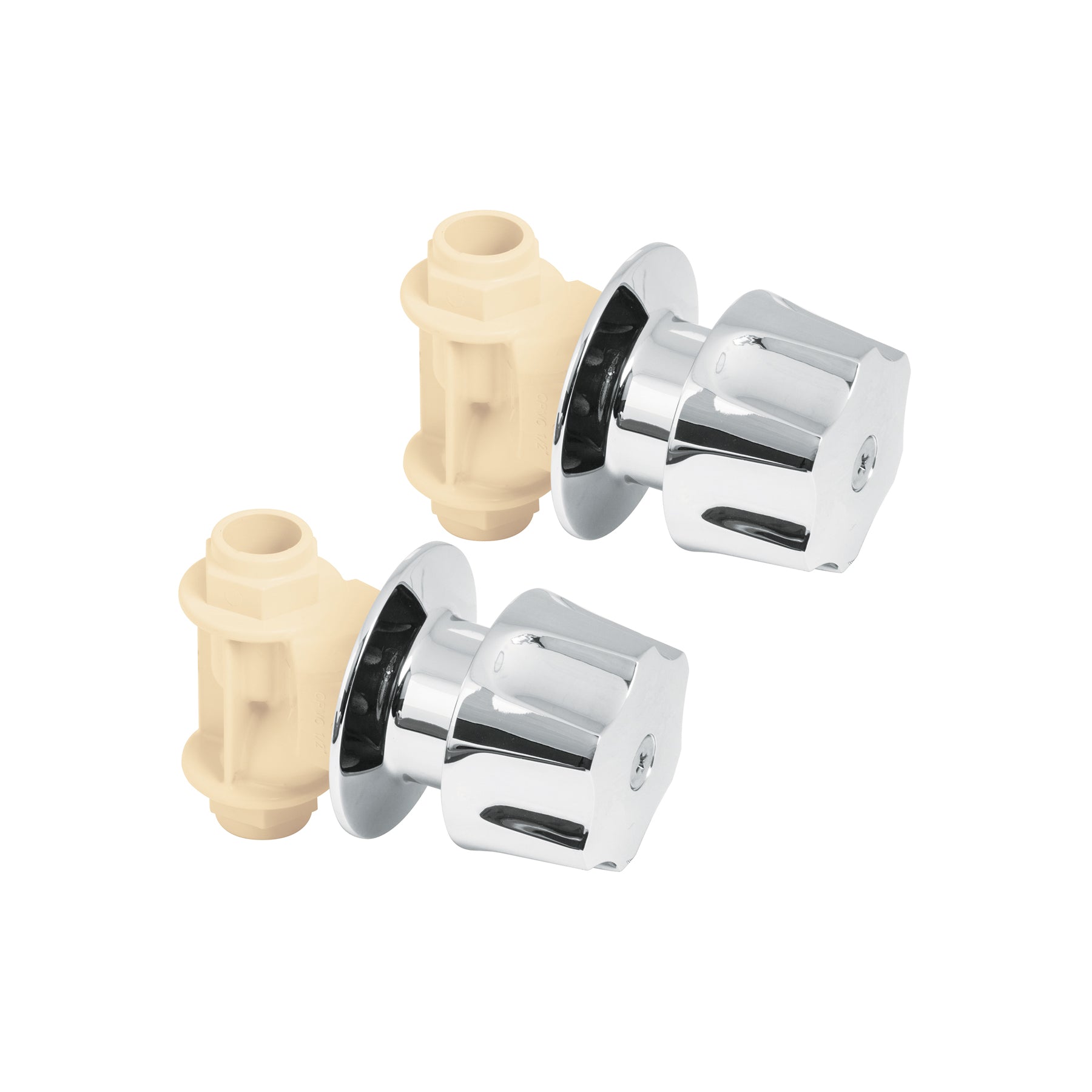 Juego de 2 llaves de empotrar CPVC 1/2" con maneral, Foset, CPVC-052, 45046
