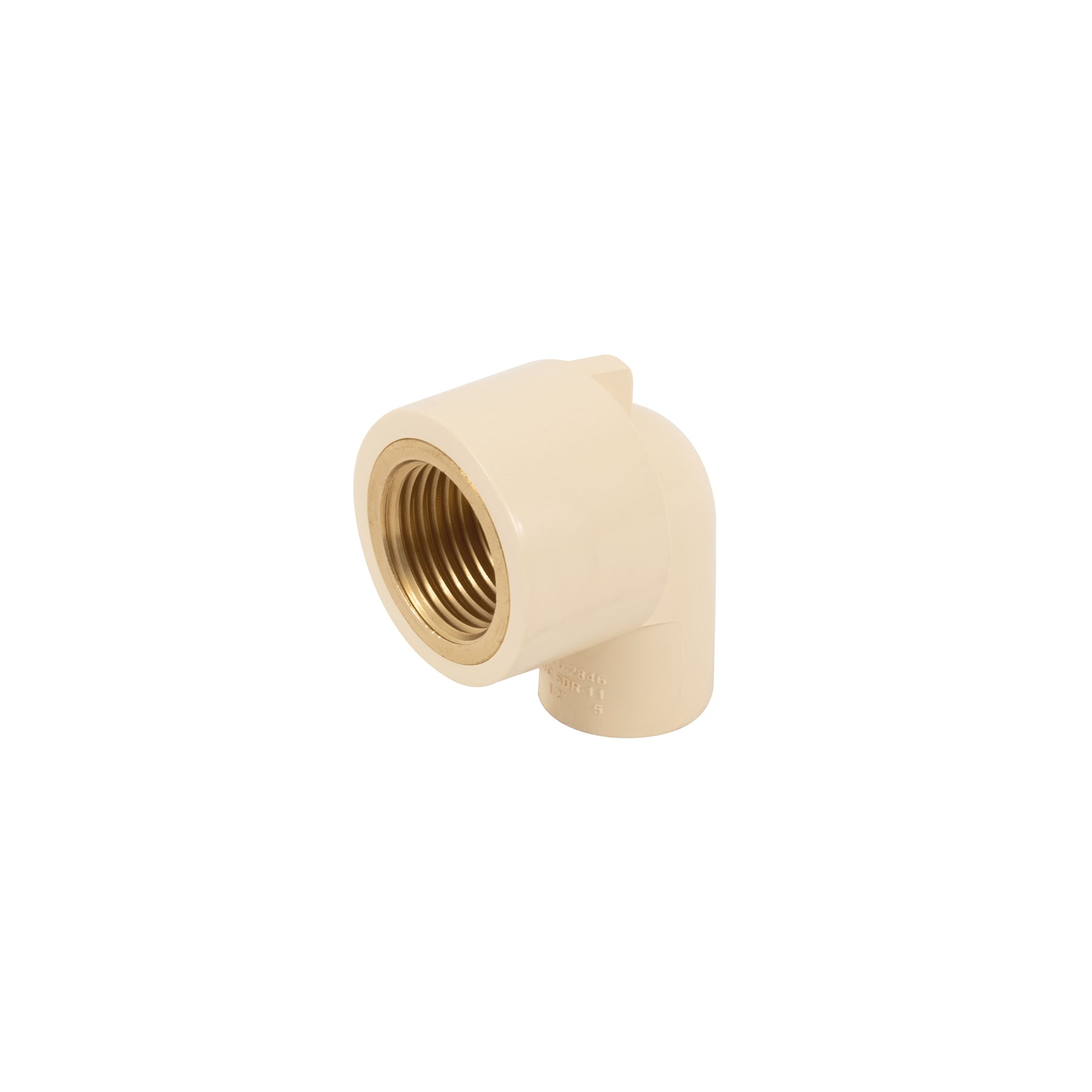 Codo 90∞ de CPVC con inserto latón 1/2", Foset