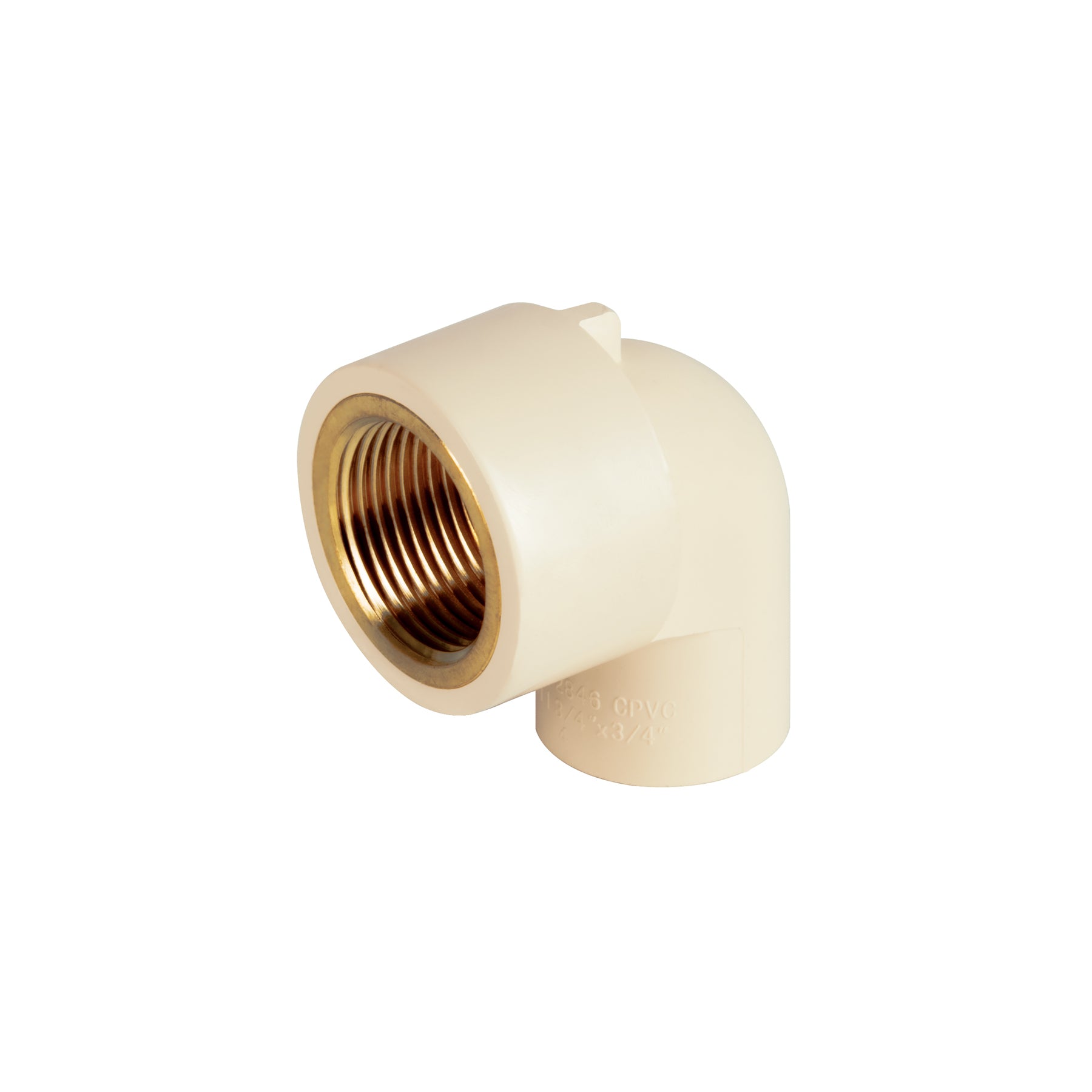 Codo 90° de CPVC con inserto latón 3/4", Foset, CPVC-502, 48910