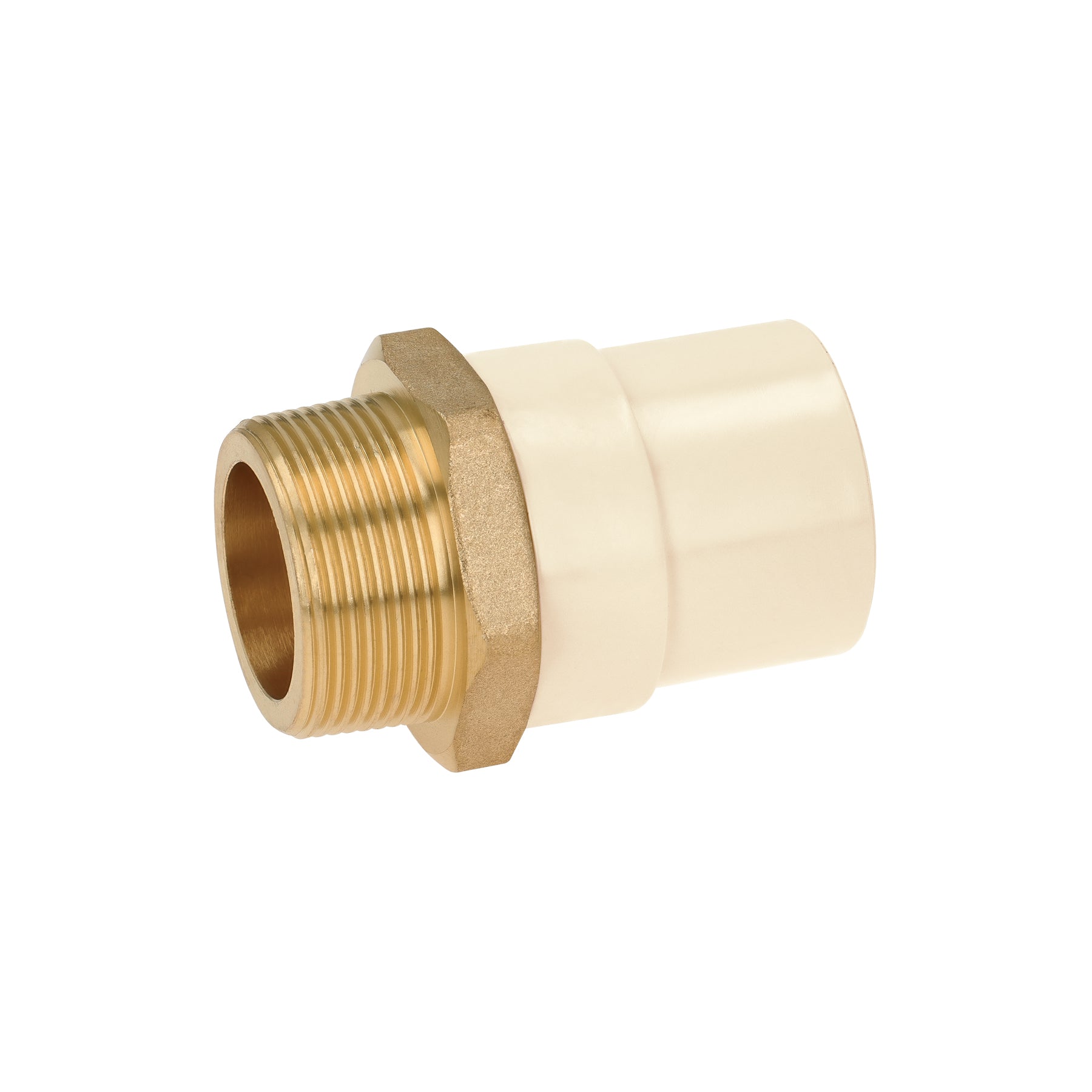 Adaptador CPVC, 1-1/2", macho inserto metálico-latón, Foset
